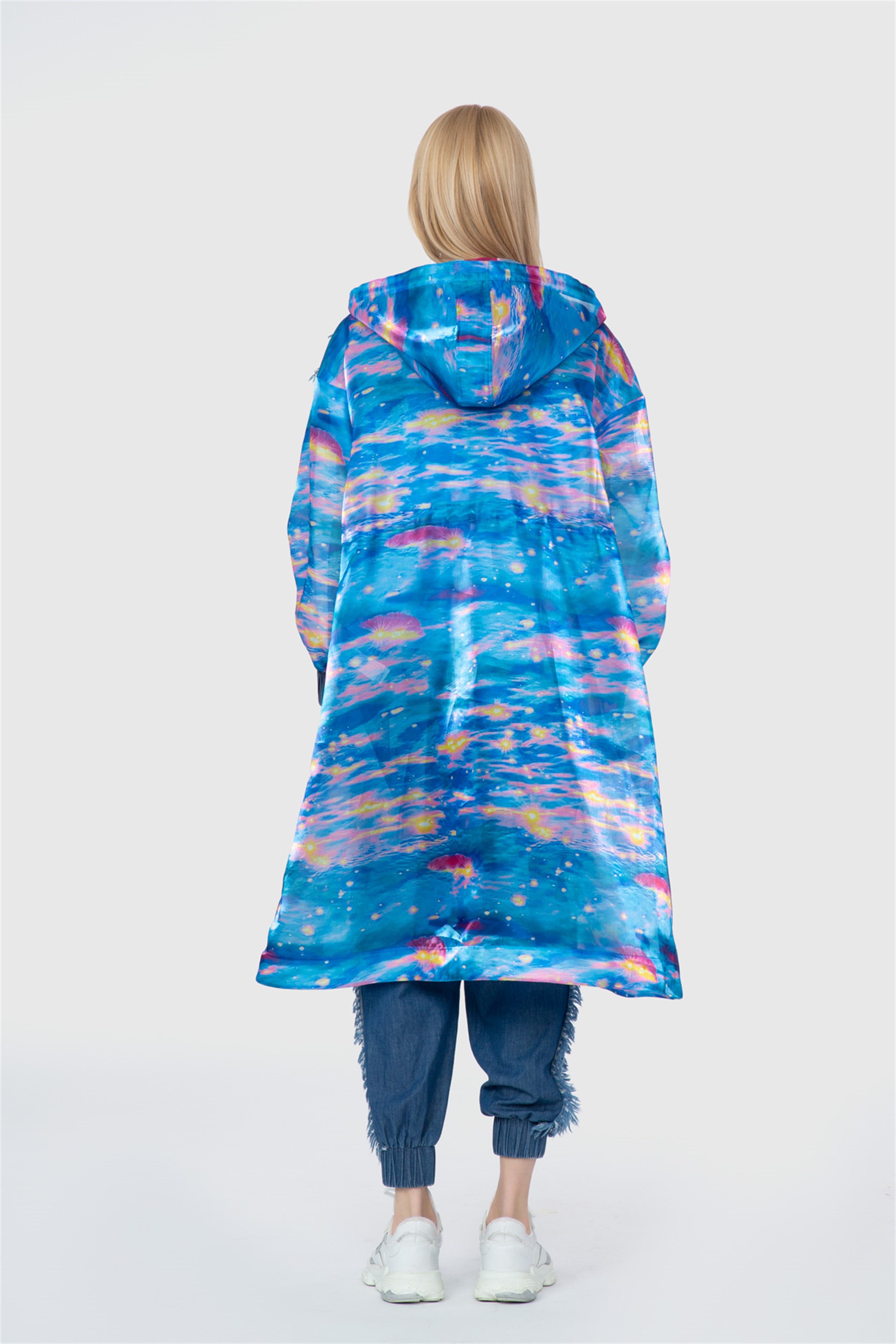 Organza Original Trench With Contrast Fabric And Rigging Detail Pattern