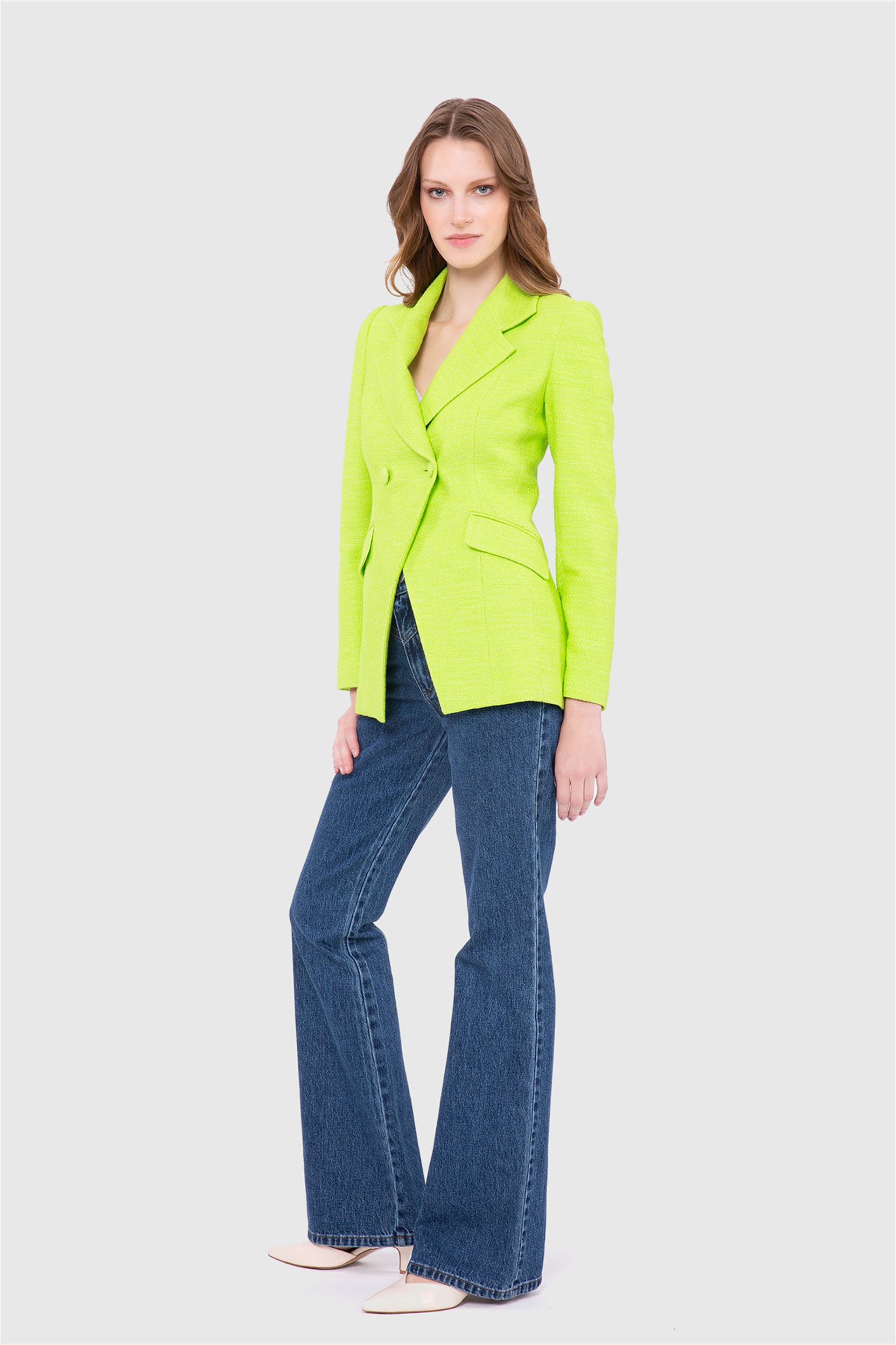 Kruvaze Yeşil Ceket