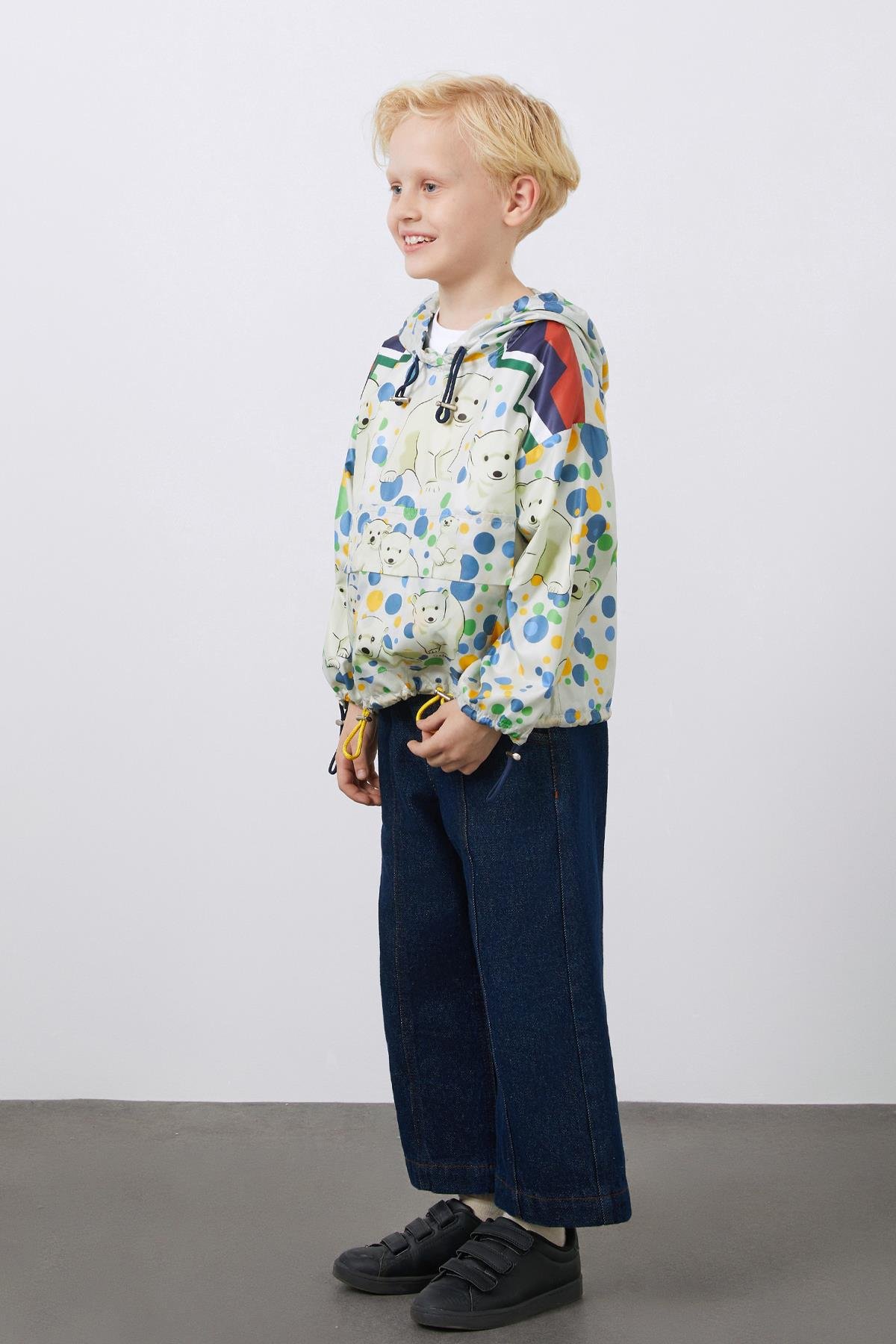 Kutup Ayısı Baskılı Çocuk Yağmurluk