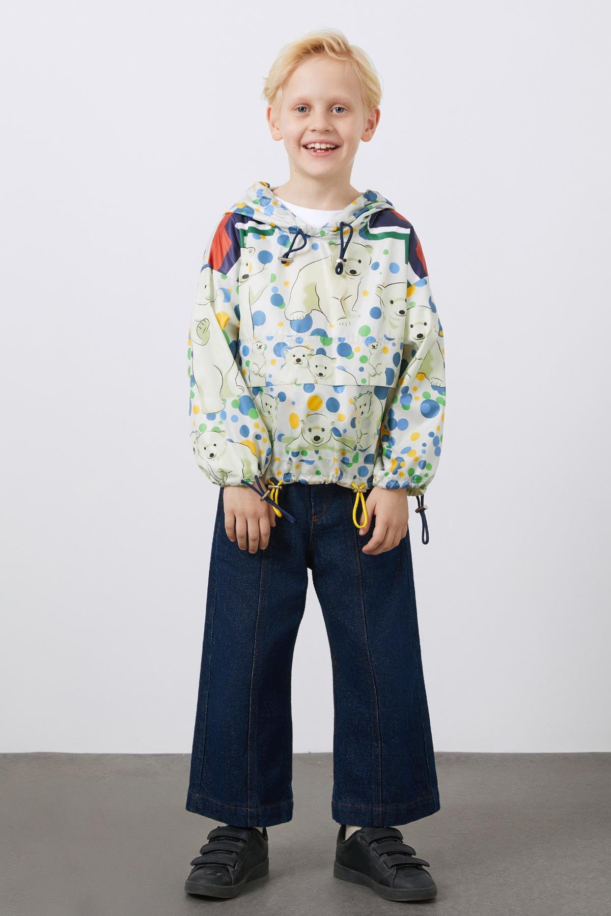 Kutup Ayısı Baskılı Çocuk Yağmurluk