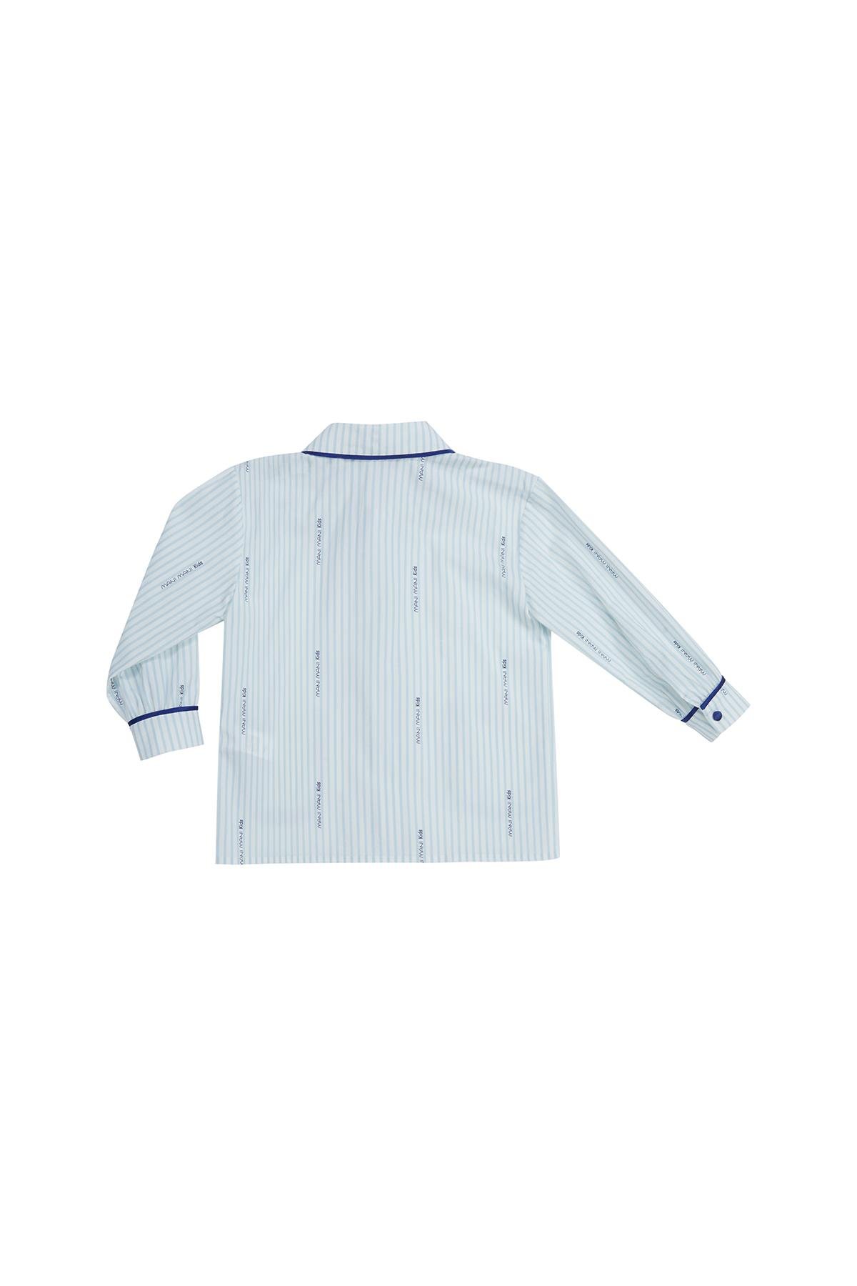 Lacivert Biyeli Desenli Pijama Üstü