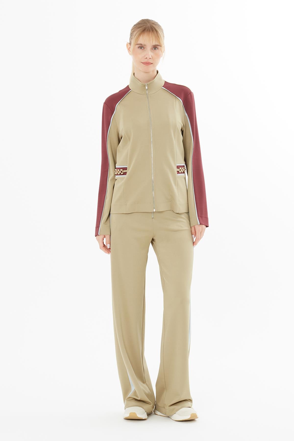 Metal Aksesuar Detaylı Haki Ceket