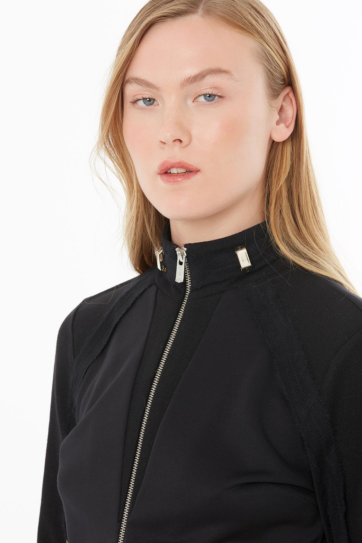 Black Jacket with Metal Accessories