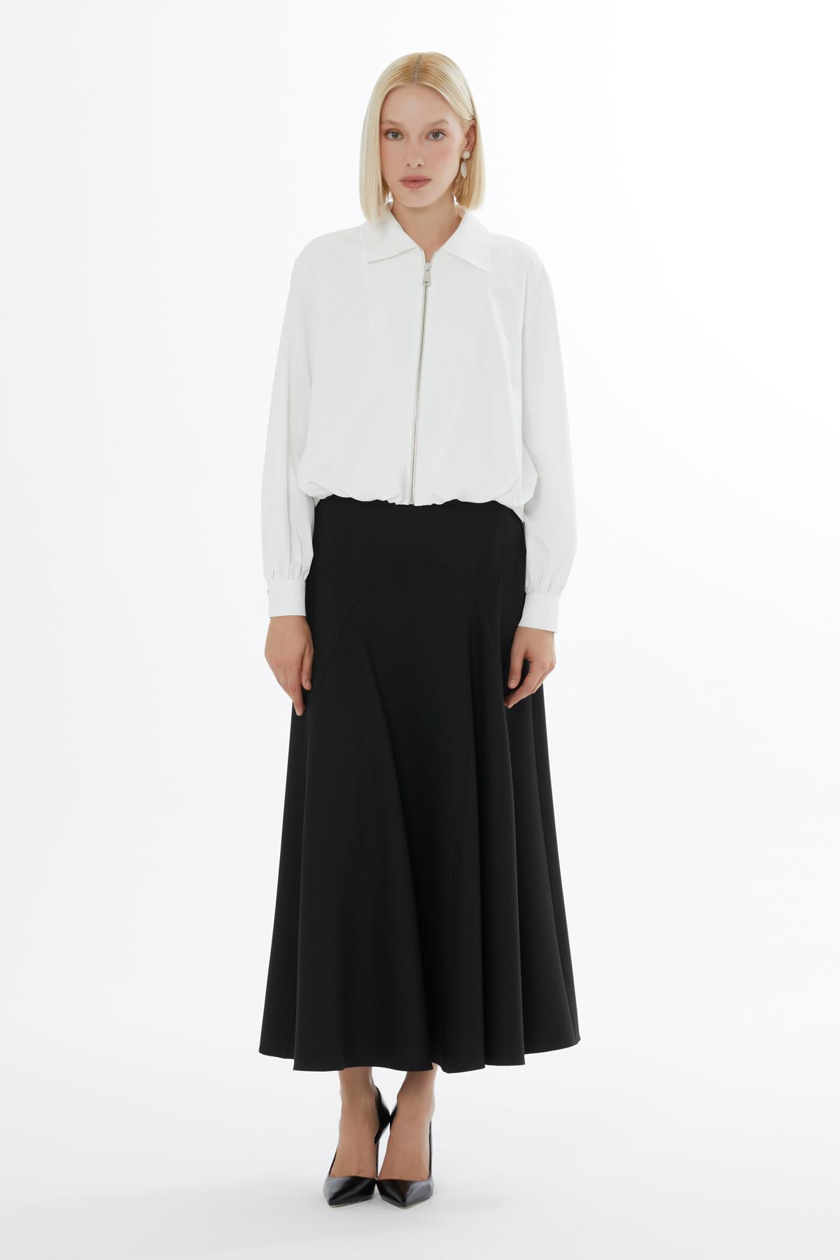 Modern Cut Ecru Jacket with Zipper