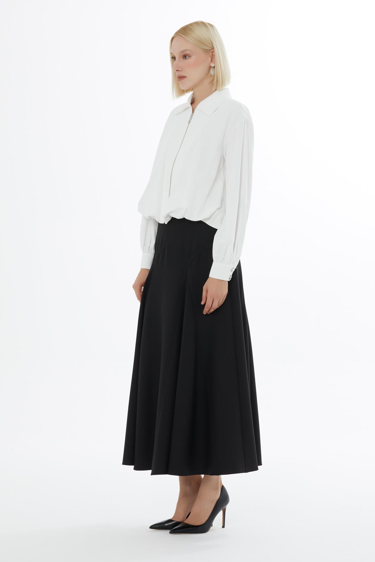 Modern Cut Ecru Jacket with Zipper