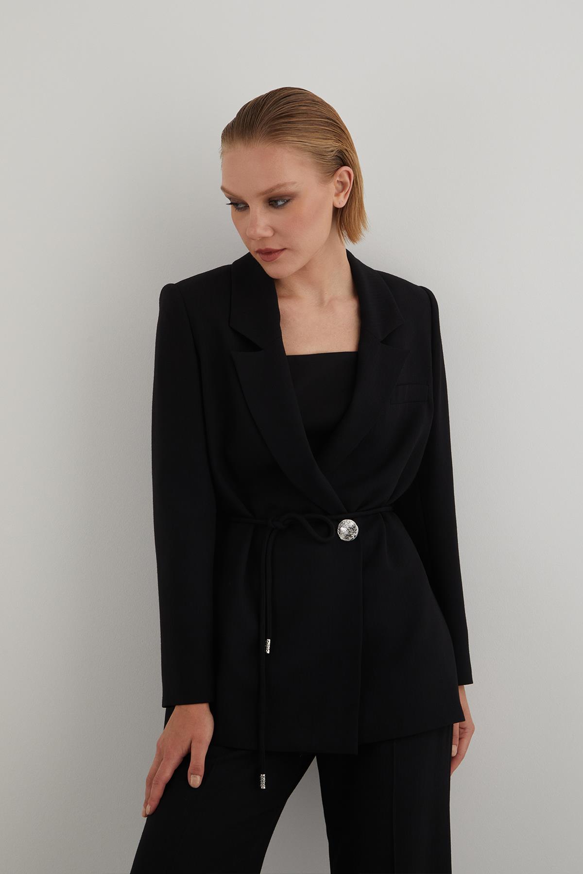 Adjustable Cord Belted Comfort Fit Navy Blue Set