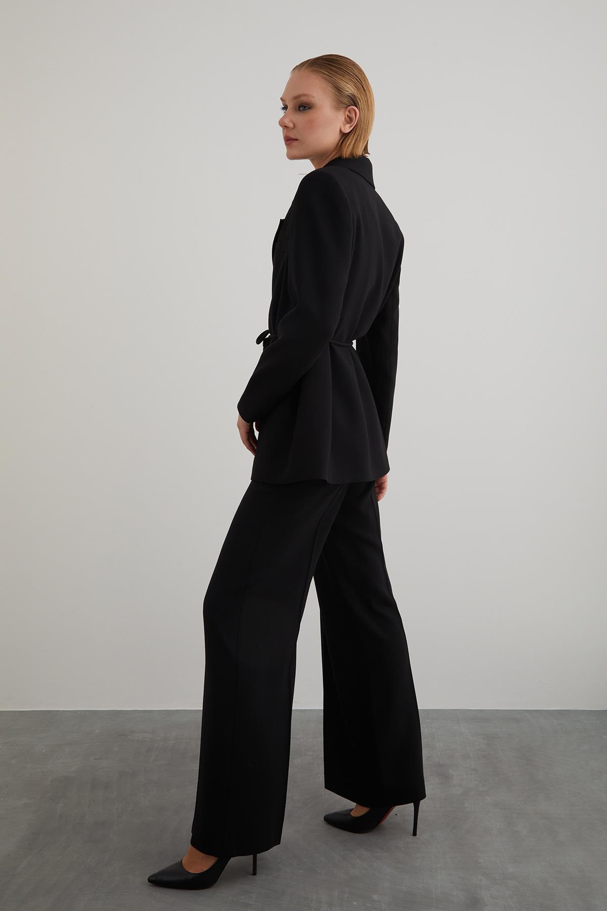 Adjustable Cord Belted Comfort Fit Navy Blue Set