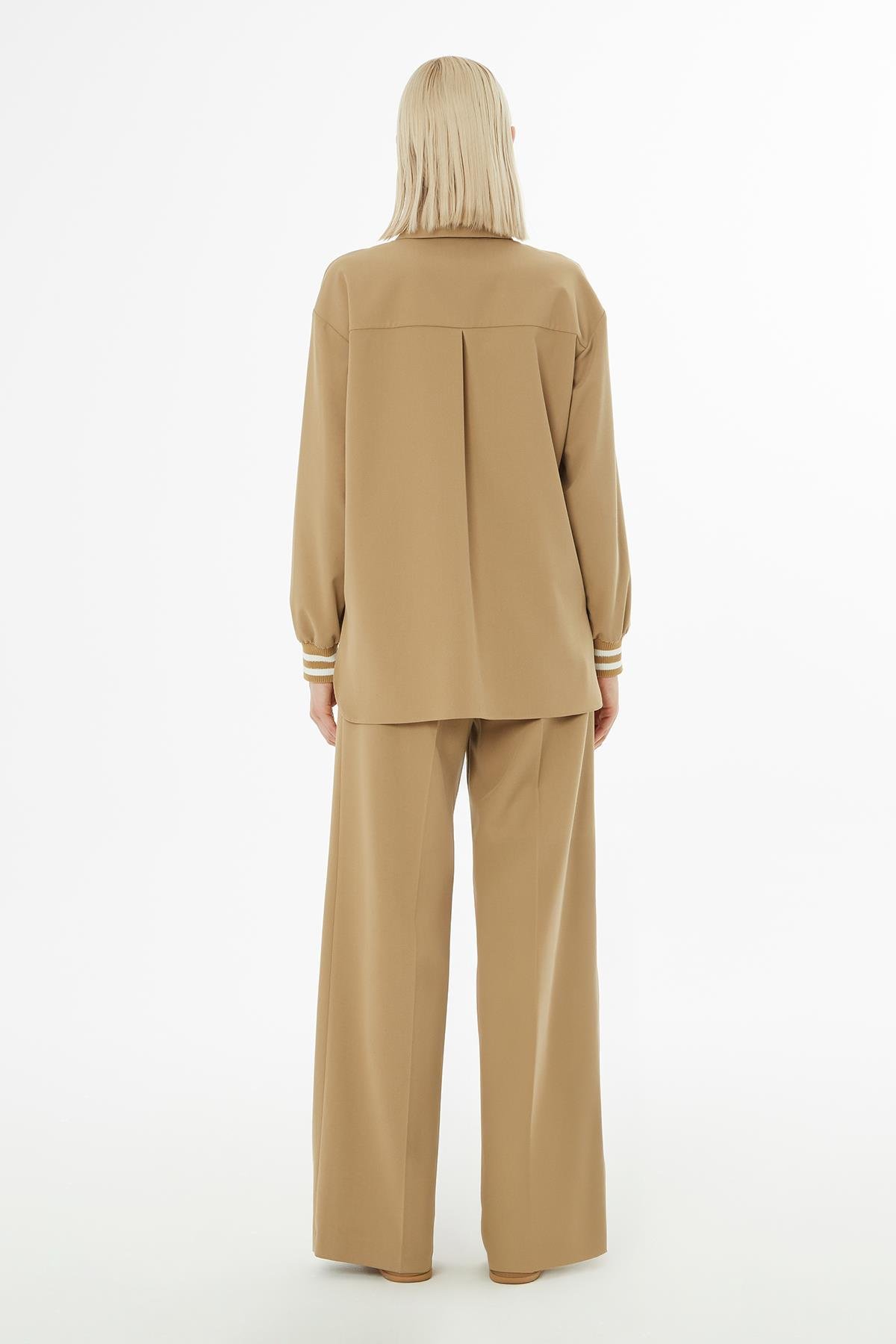 Nakış Baskılı Trikolu Camel Eşofman Takımı