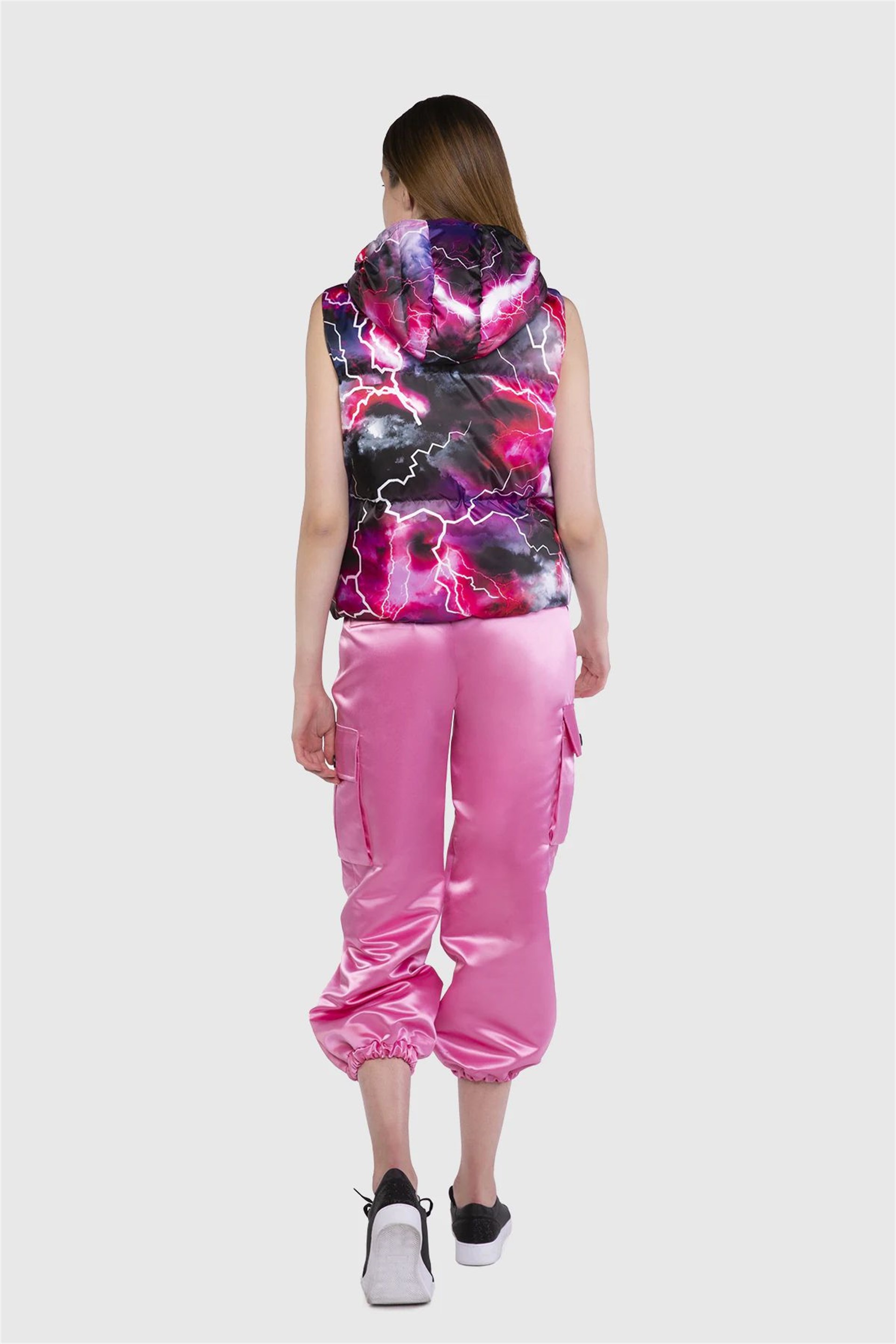 Embroidery Detailed Patterned Green Inflatable Vest