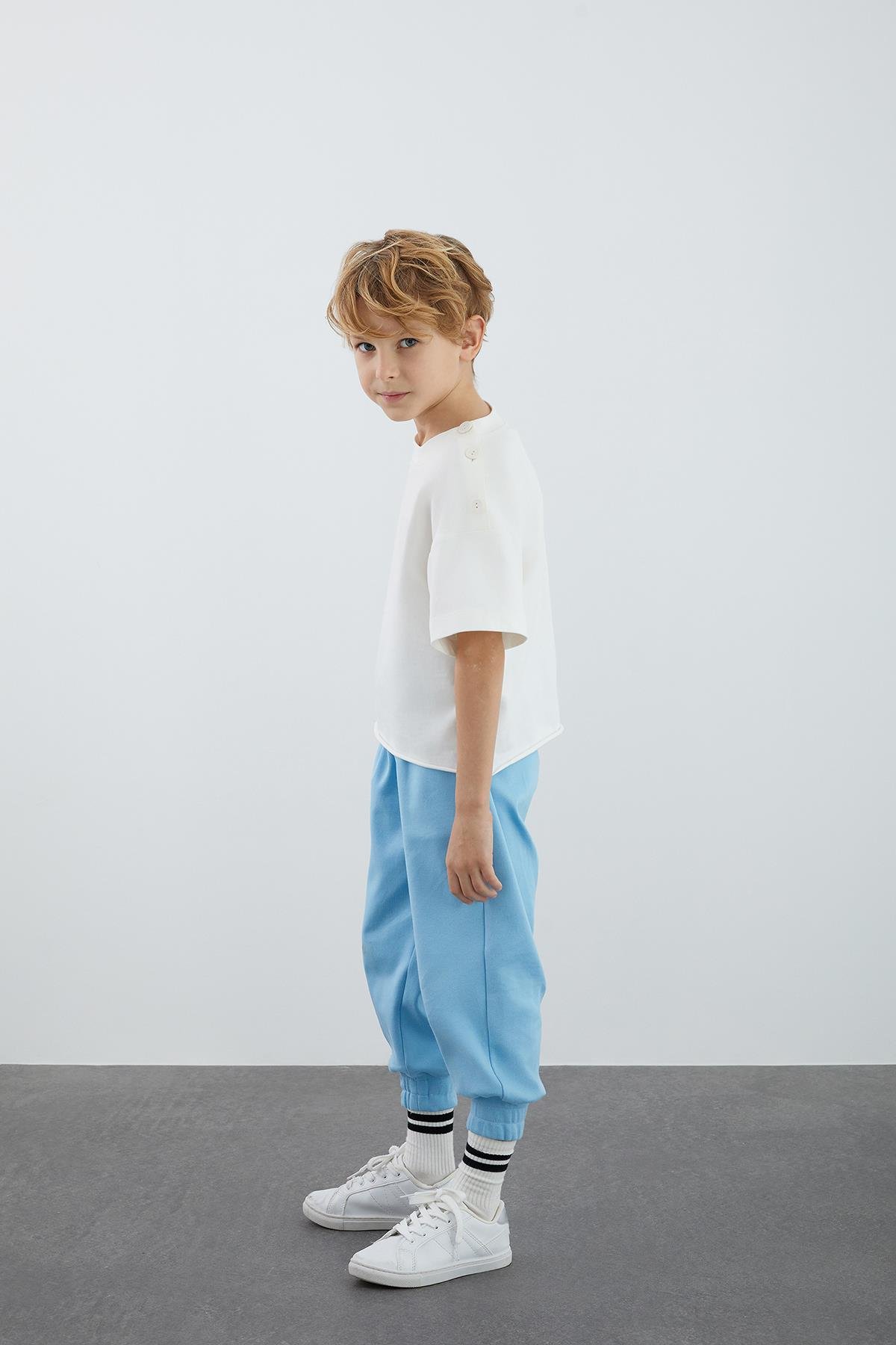 Omuz Düğmeli Basic Ekru Shirt