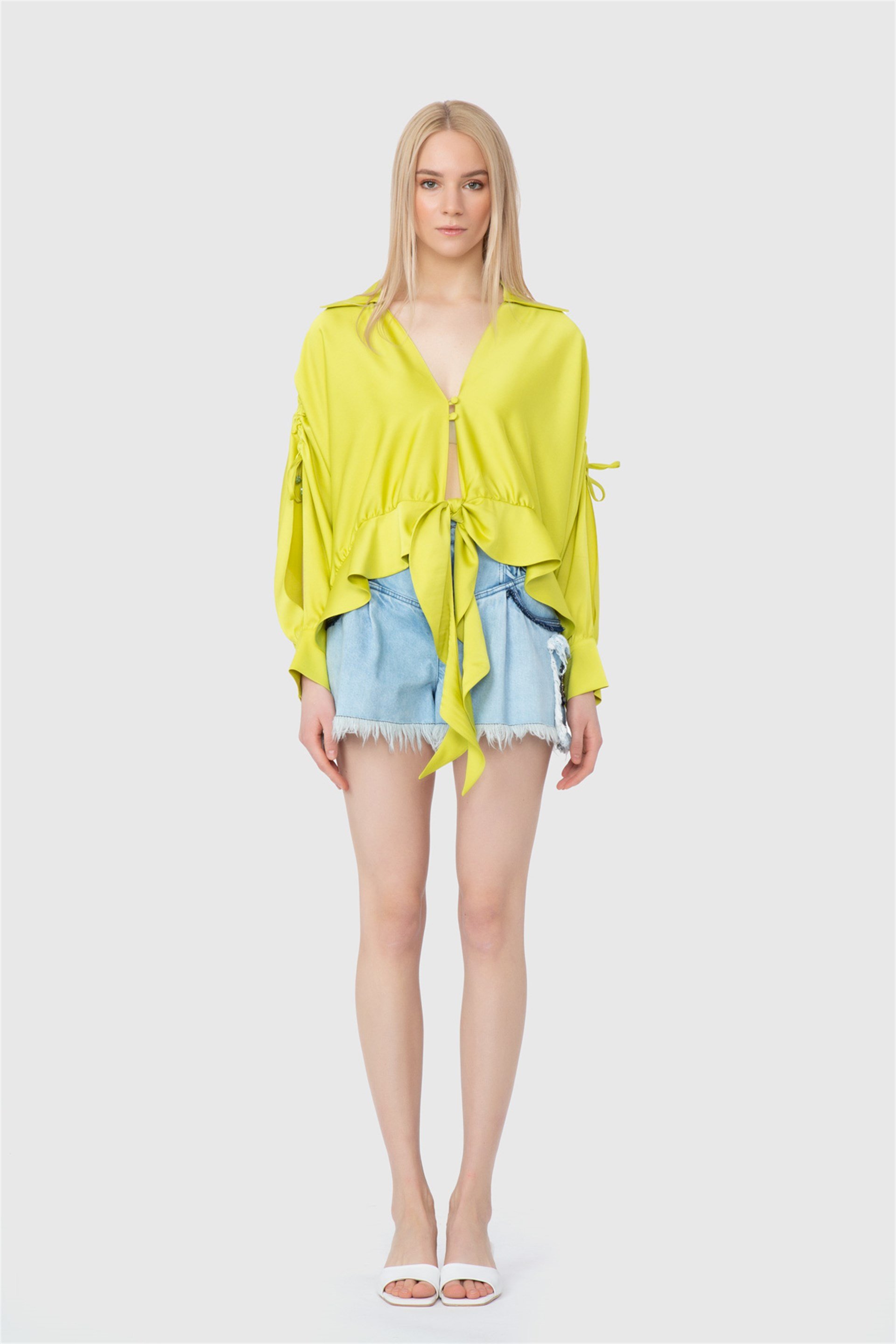 Front Tie Detailed Blouse