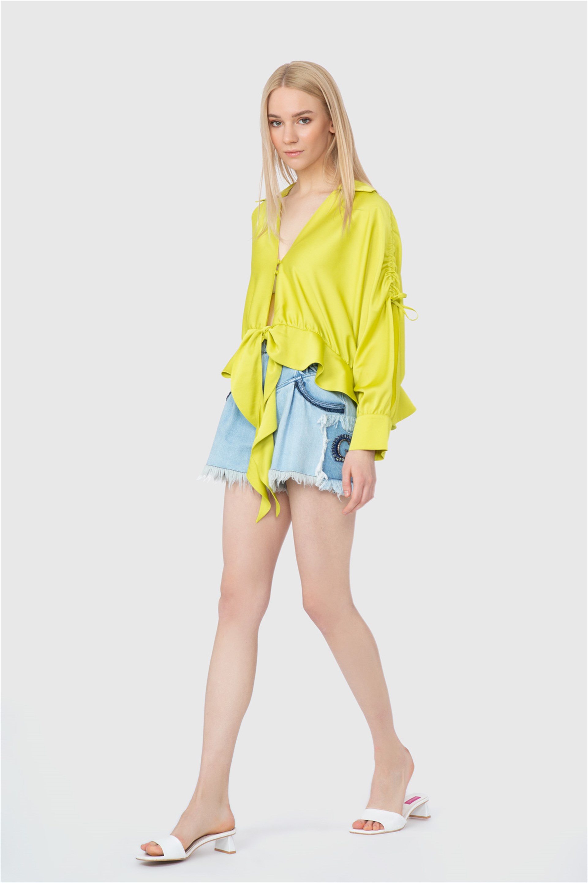 Front Tie Detailed Blouse