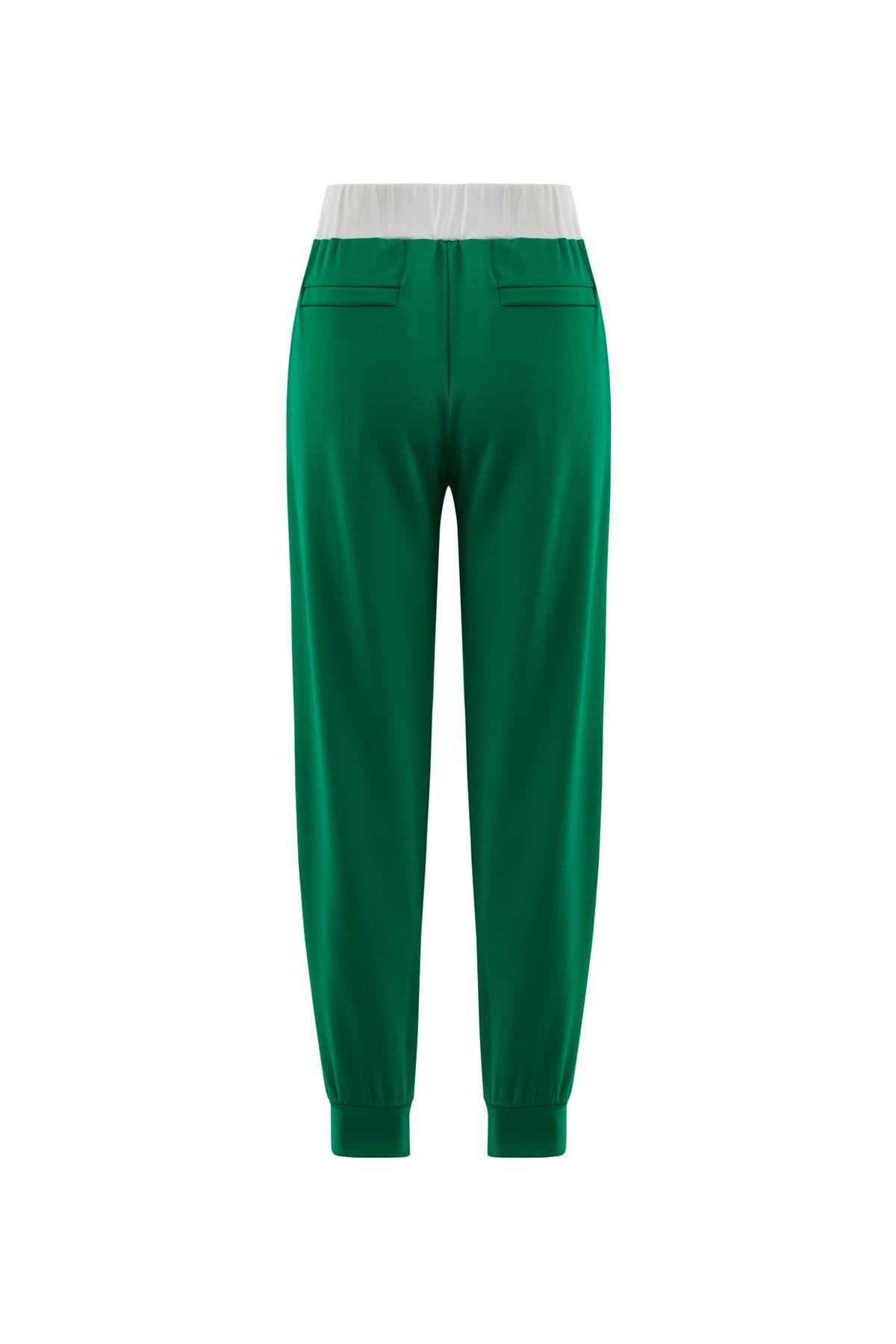 Paçası Etiket Detaylı Kontrast Renkli Yeşil Eşofman