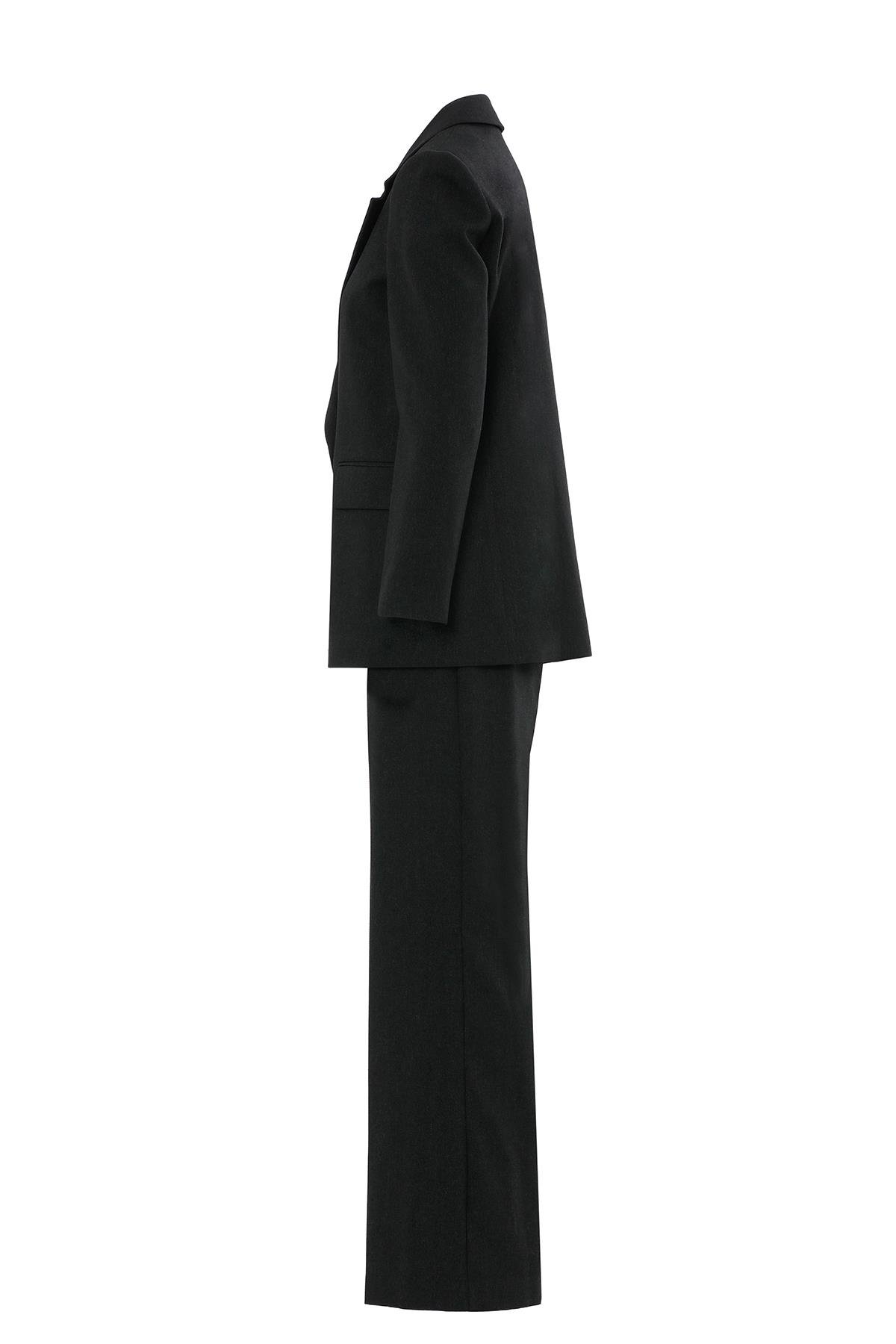 Palazzo Pantolonlu Siyah Takım Elbise