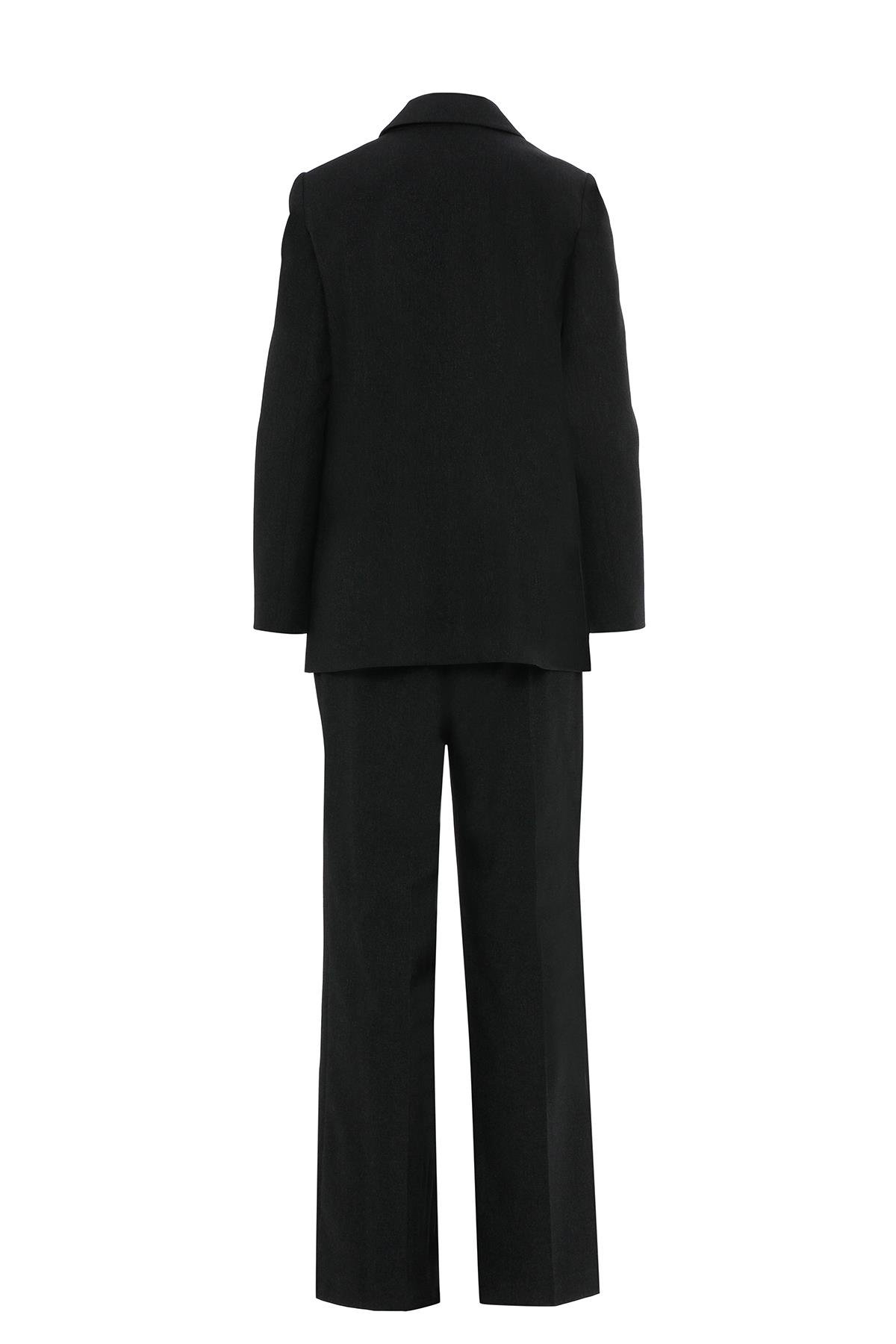 Palazzo Pantolonlu Siyah Takım Elbise