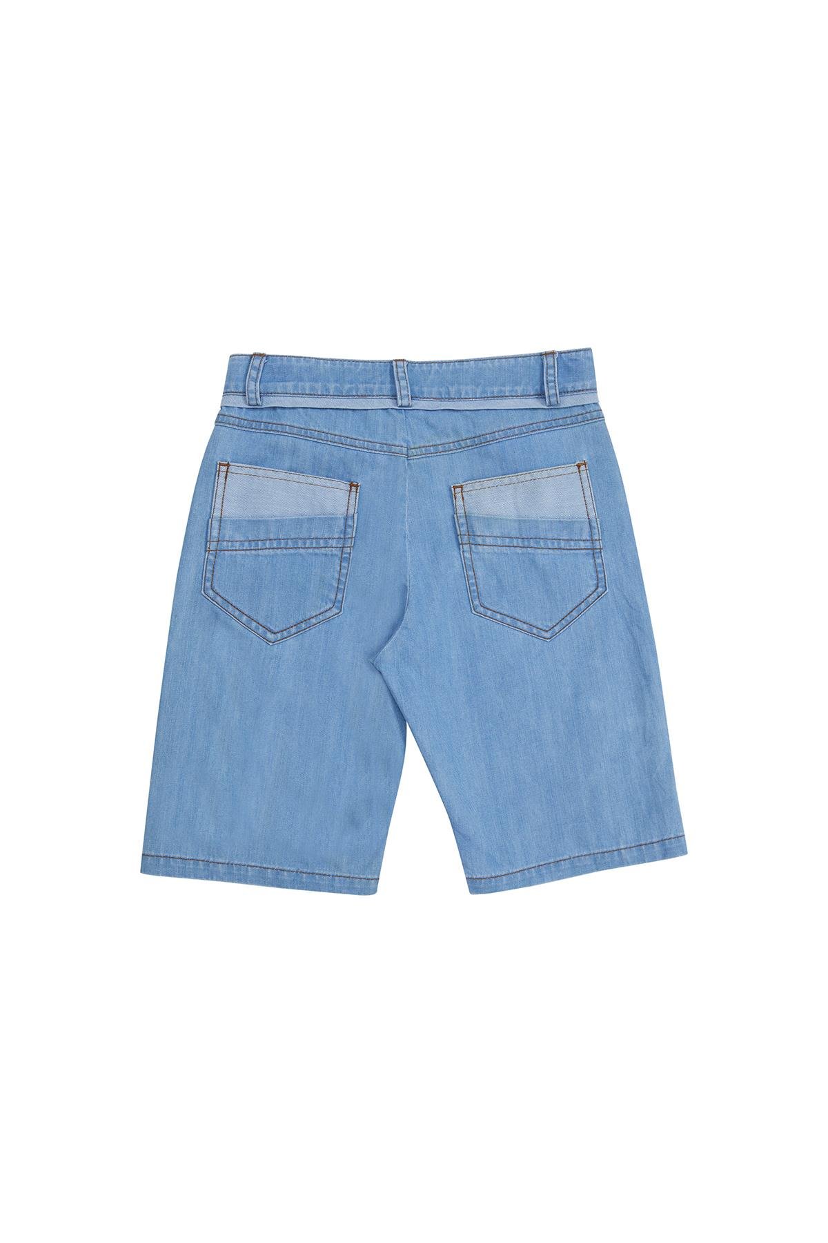 Patchwork Detaylı Jean Şort