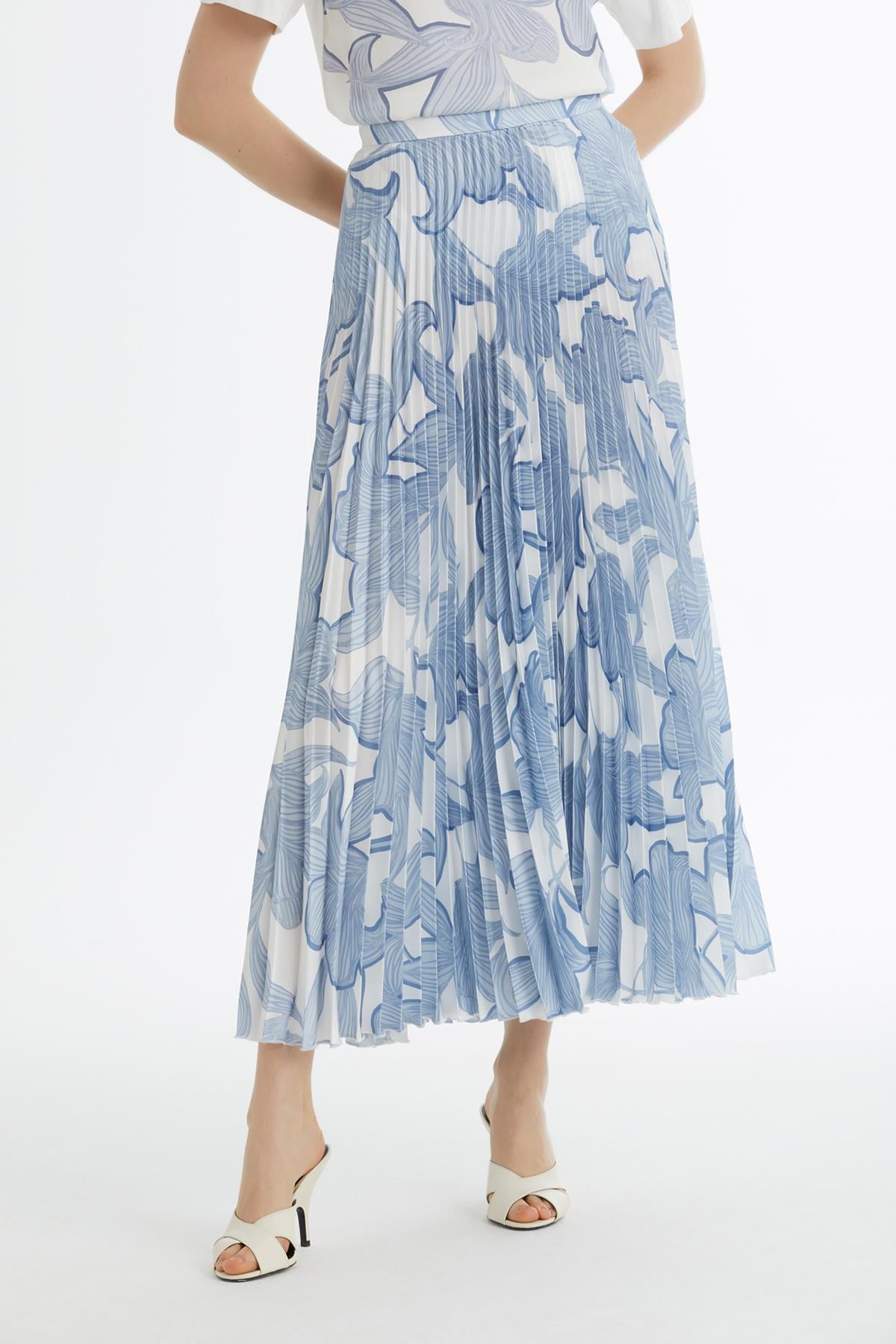 Pliseli Desenli Etek