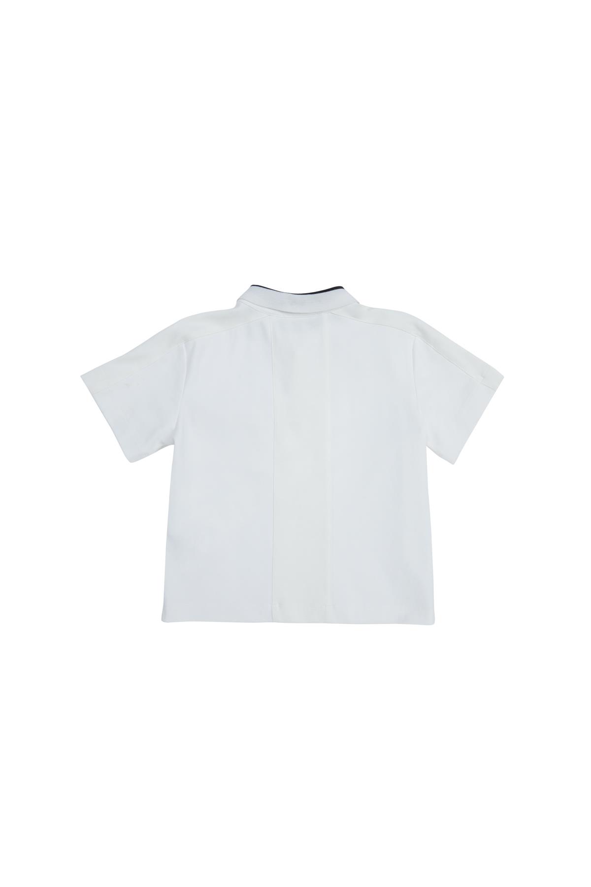 White Polo Shirt With Concealed Pockets
