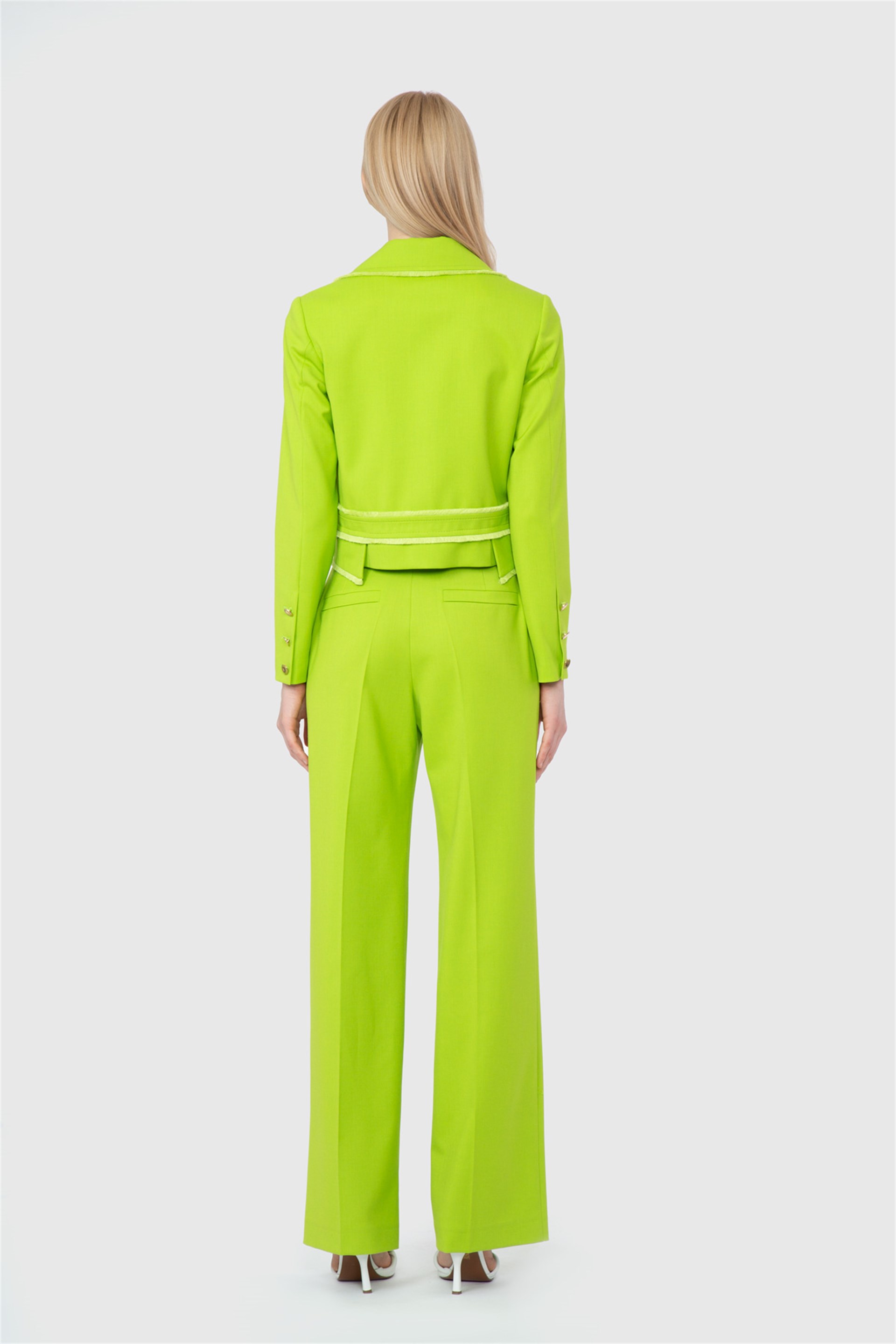 Tassel Detailed Short Green Jacket