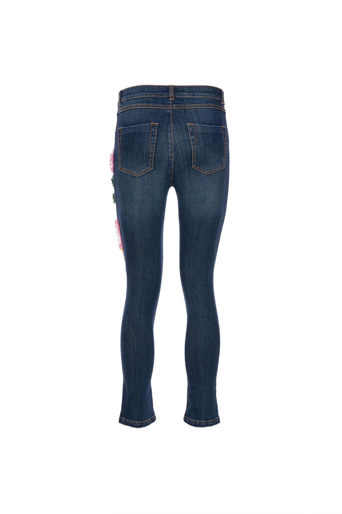 Renkli İşleme Detaylı Skiny Jean