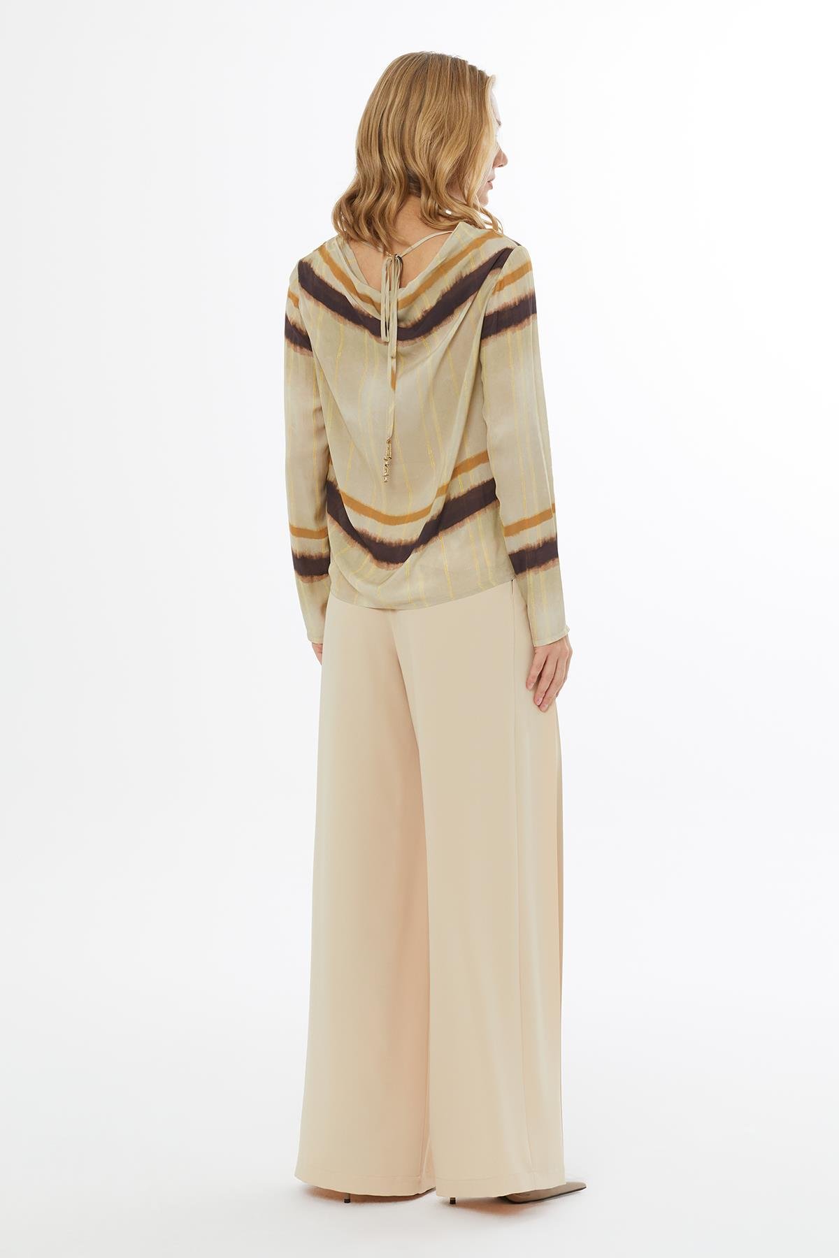 Striped Chiffon Blouse in Yellow Tones