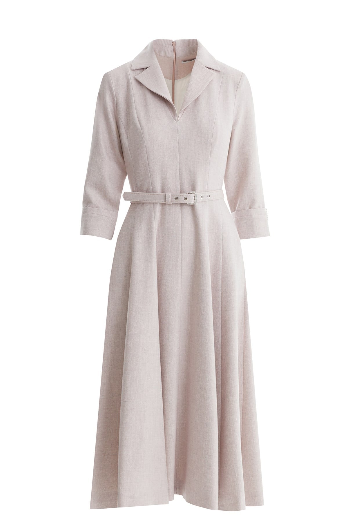 Ecru Shimmer Woven Fabric Dress