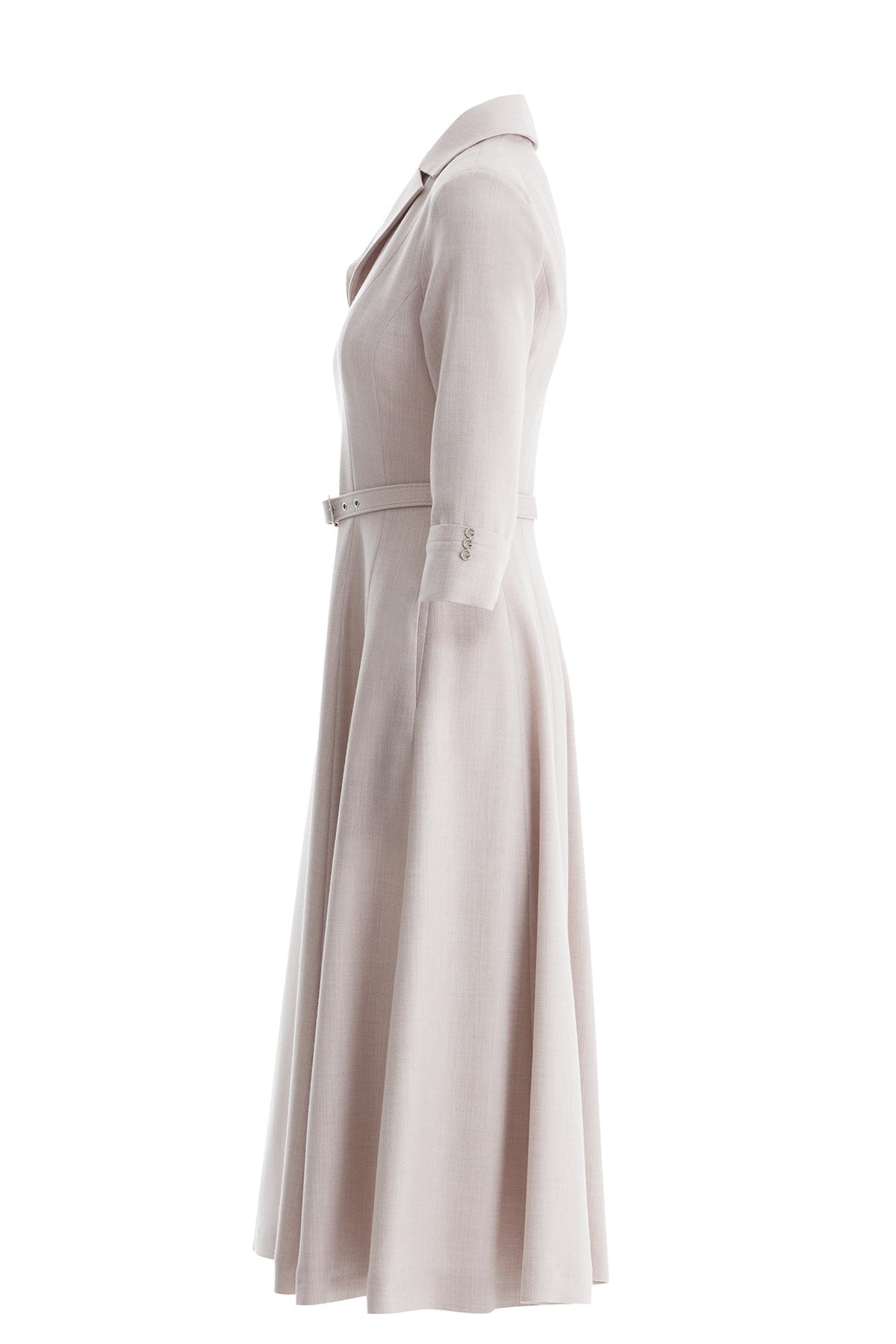 Ecru Shimmer Woven Fabric Dress
