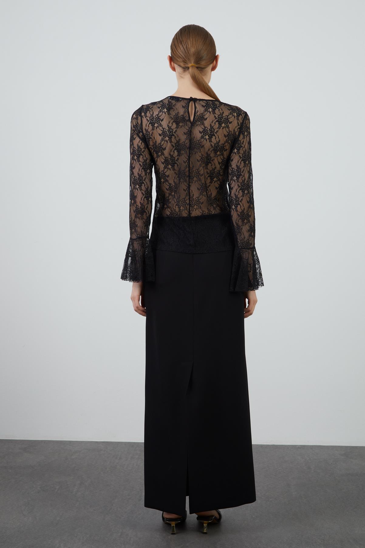 Siyah Dantel Top