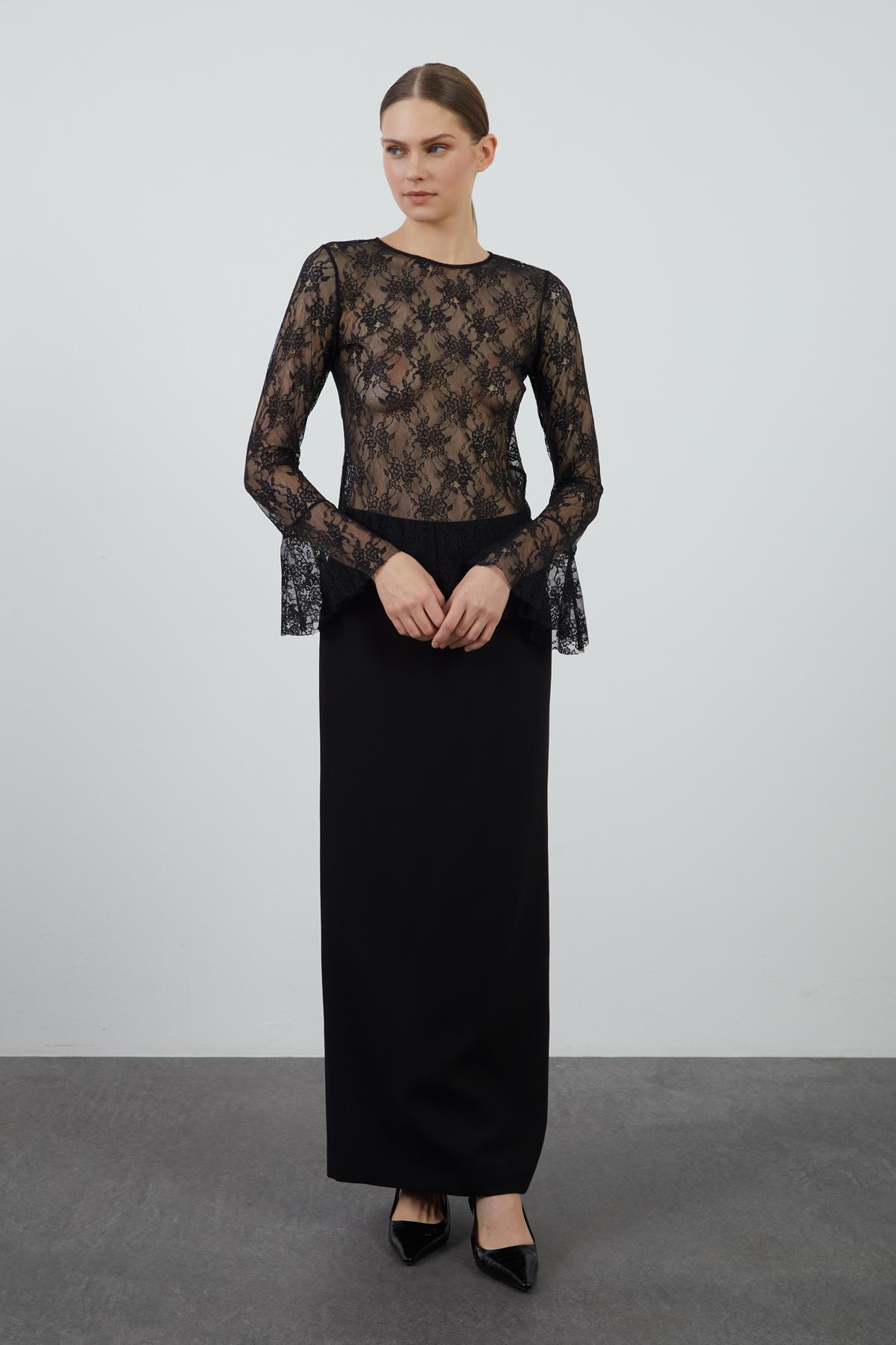 Siyah Dantel Top