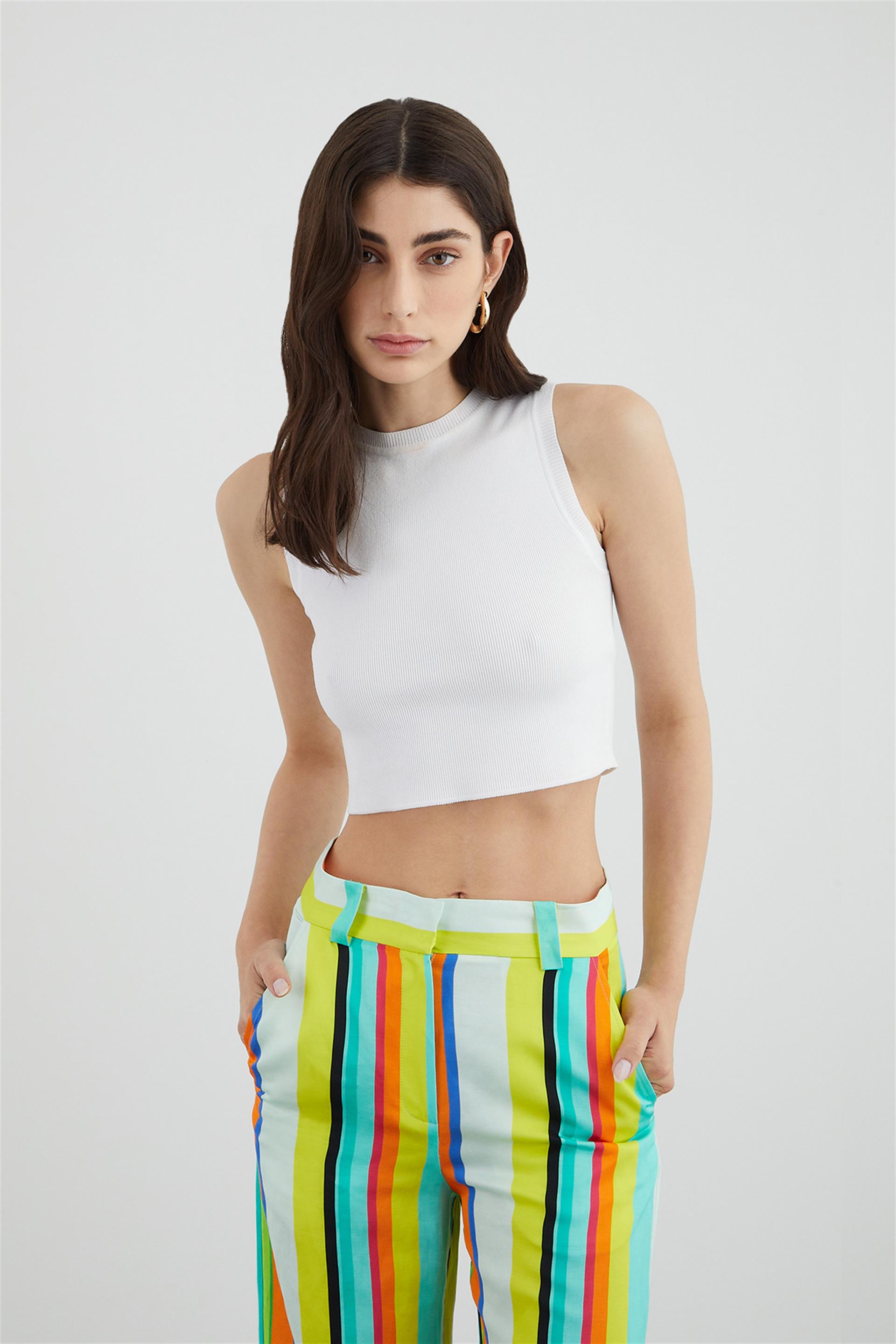 Çizgili Bol Pantolon