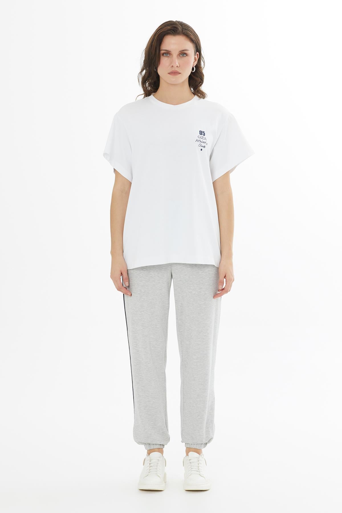 Taş Baskılı Oversize T-Shirt
