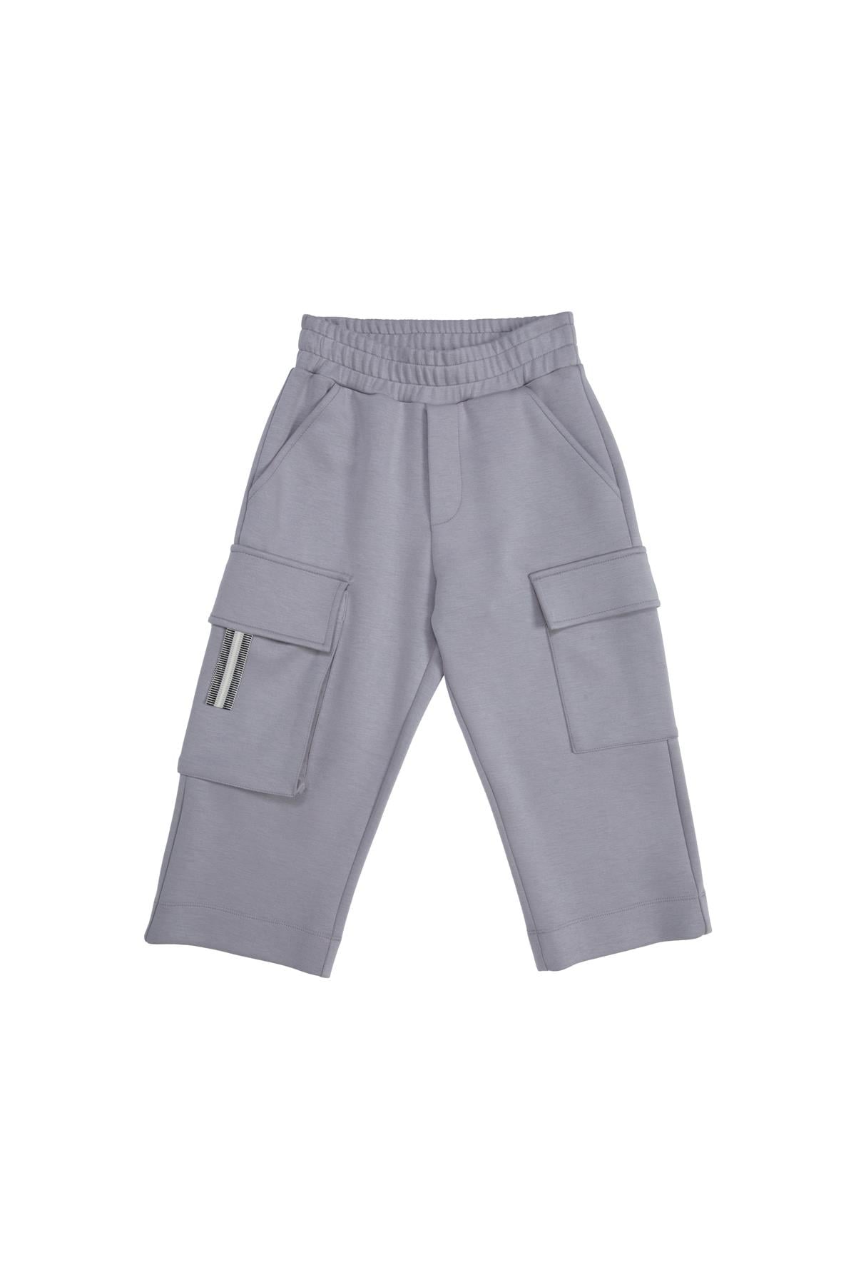 Gray Pants With Patch Pocket Details