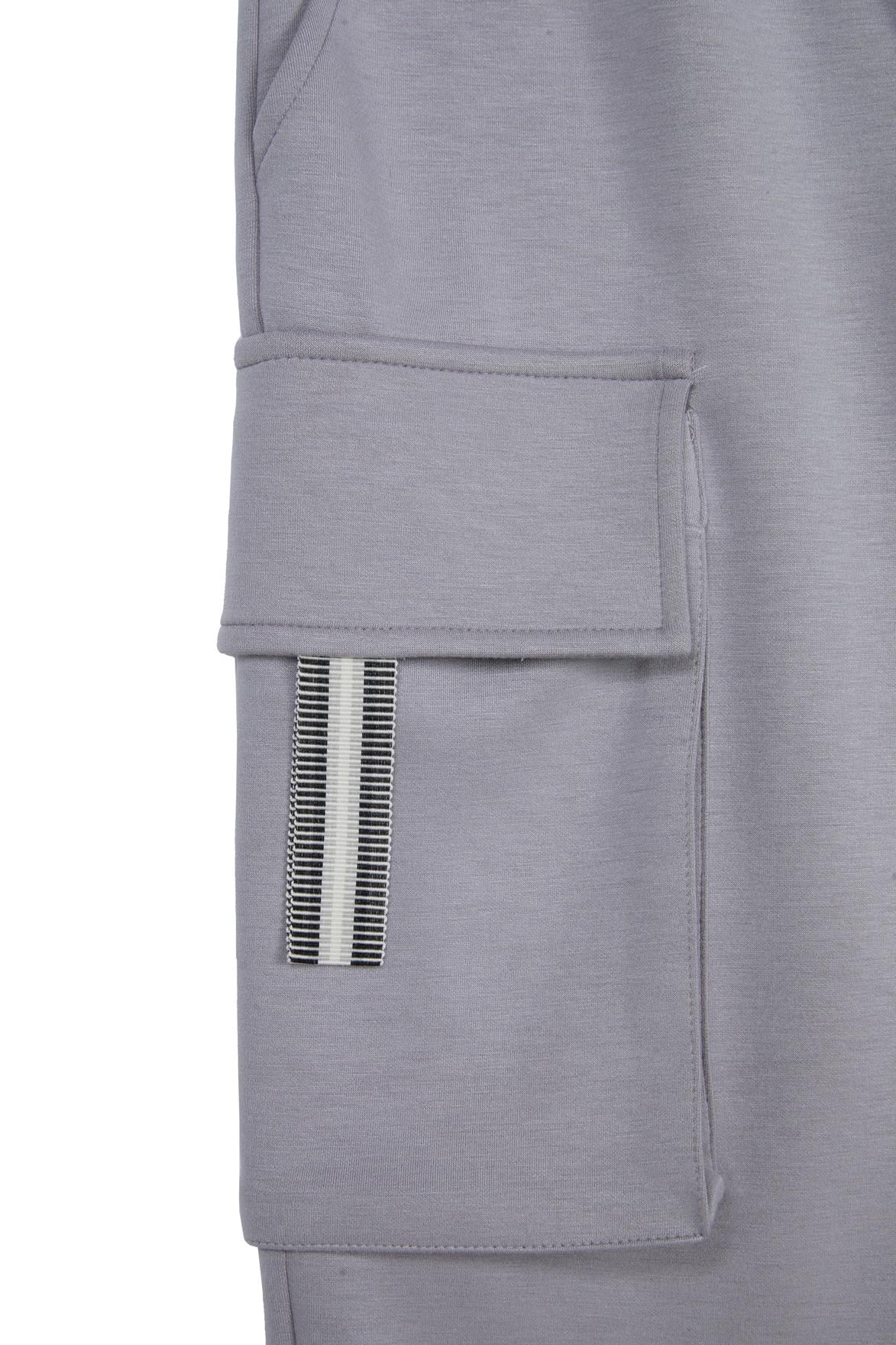 Gray Pants With Patch Pocket Details