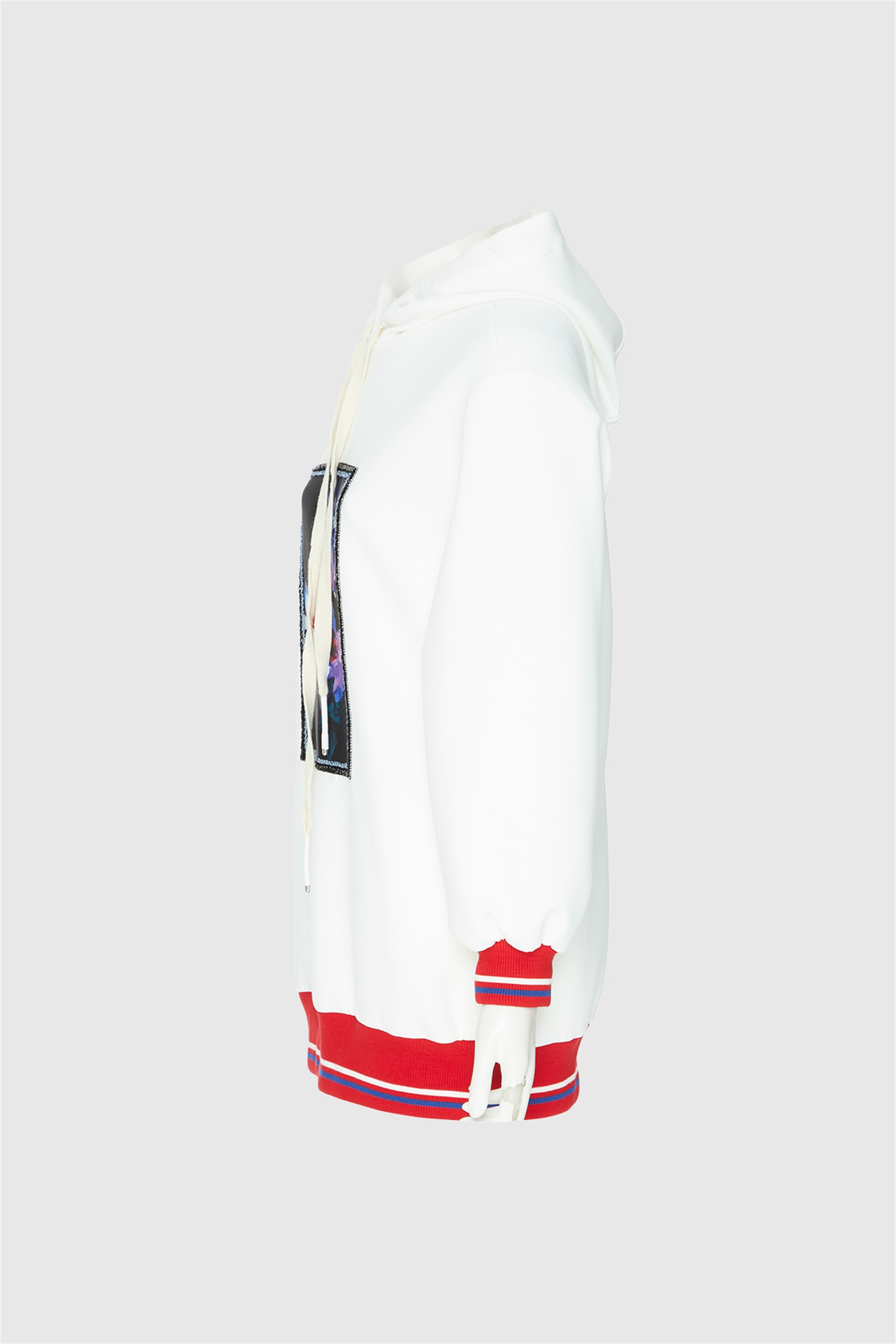 Knitwear Detailed Hooded Printed Sweatshirt