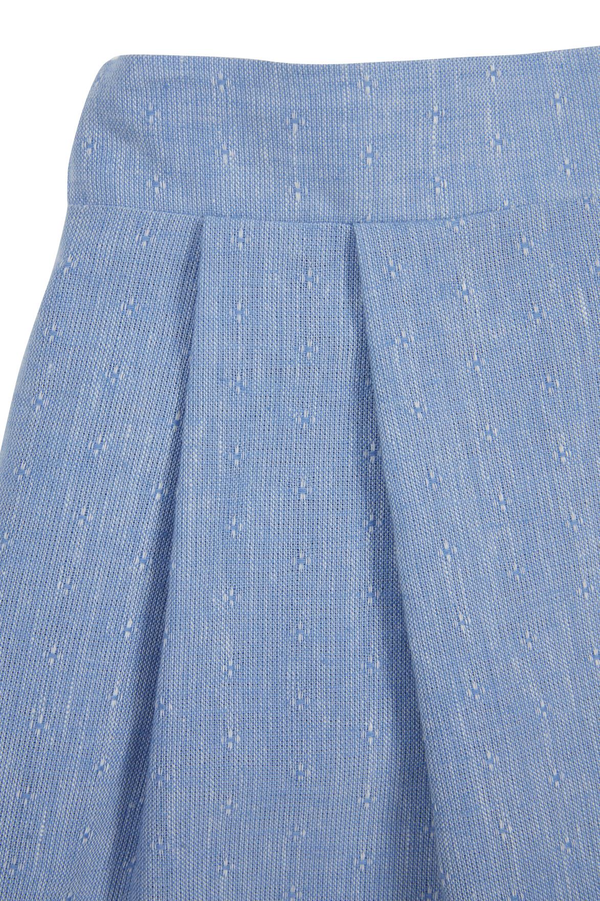 Tüvit Paça Detaylı Mavi Etek