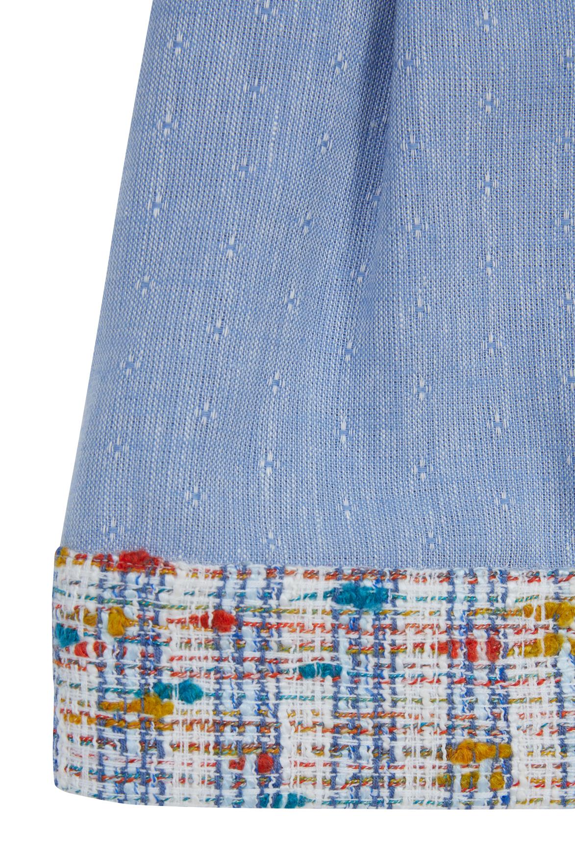 Tüvit Paça Detaylı Mavi Etek