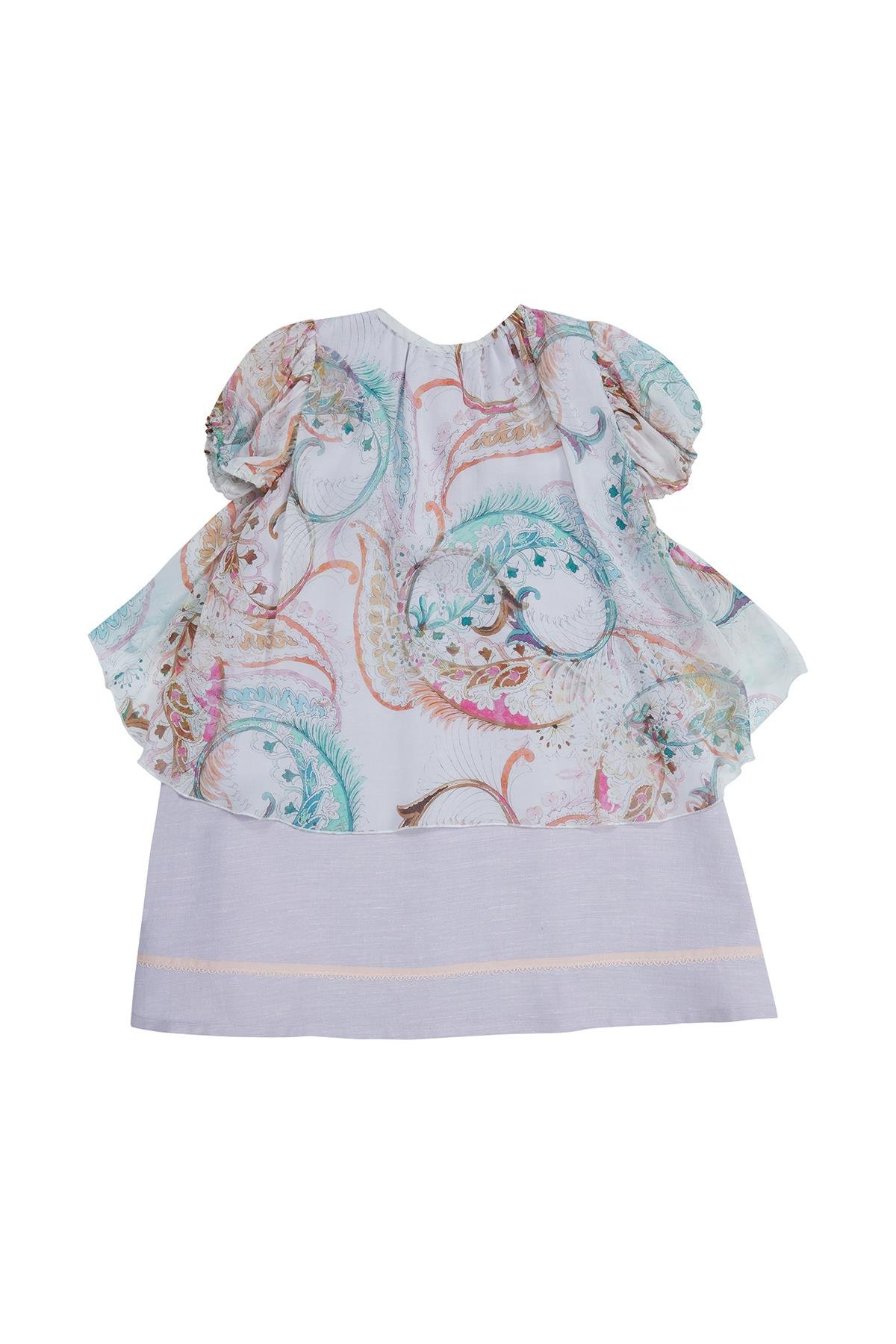 Üstü Aller Şifon Parçalı Elbise