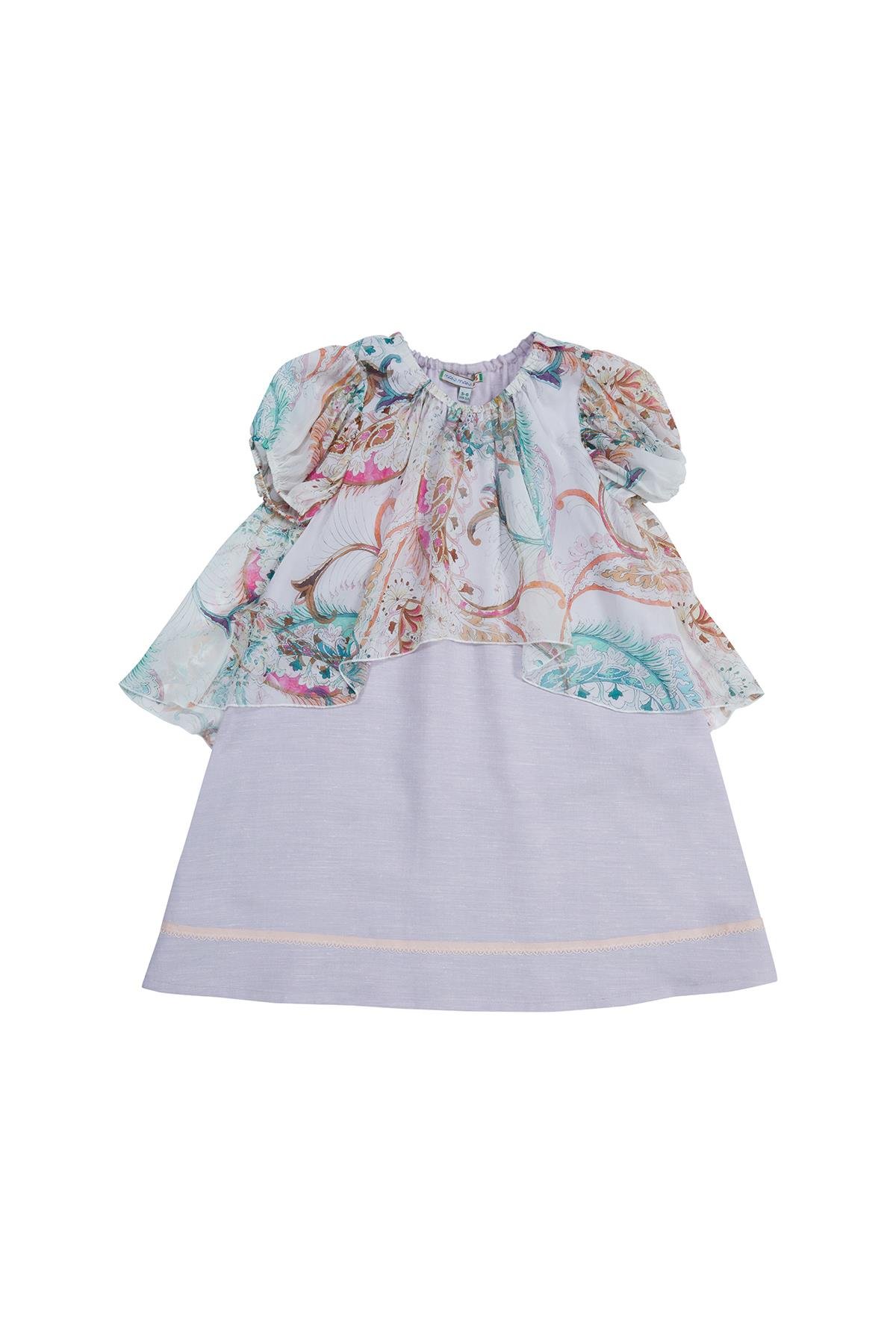 Üstü Aller Şifon Parçalı Elbise