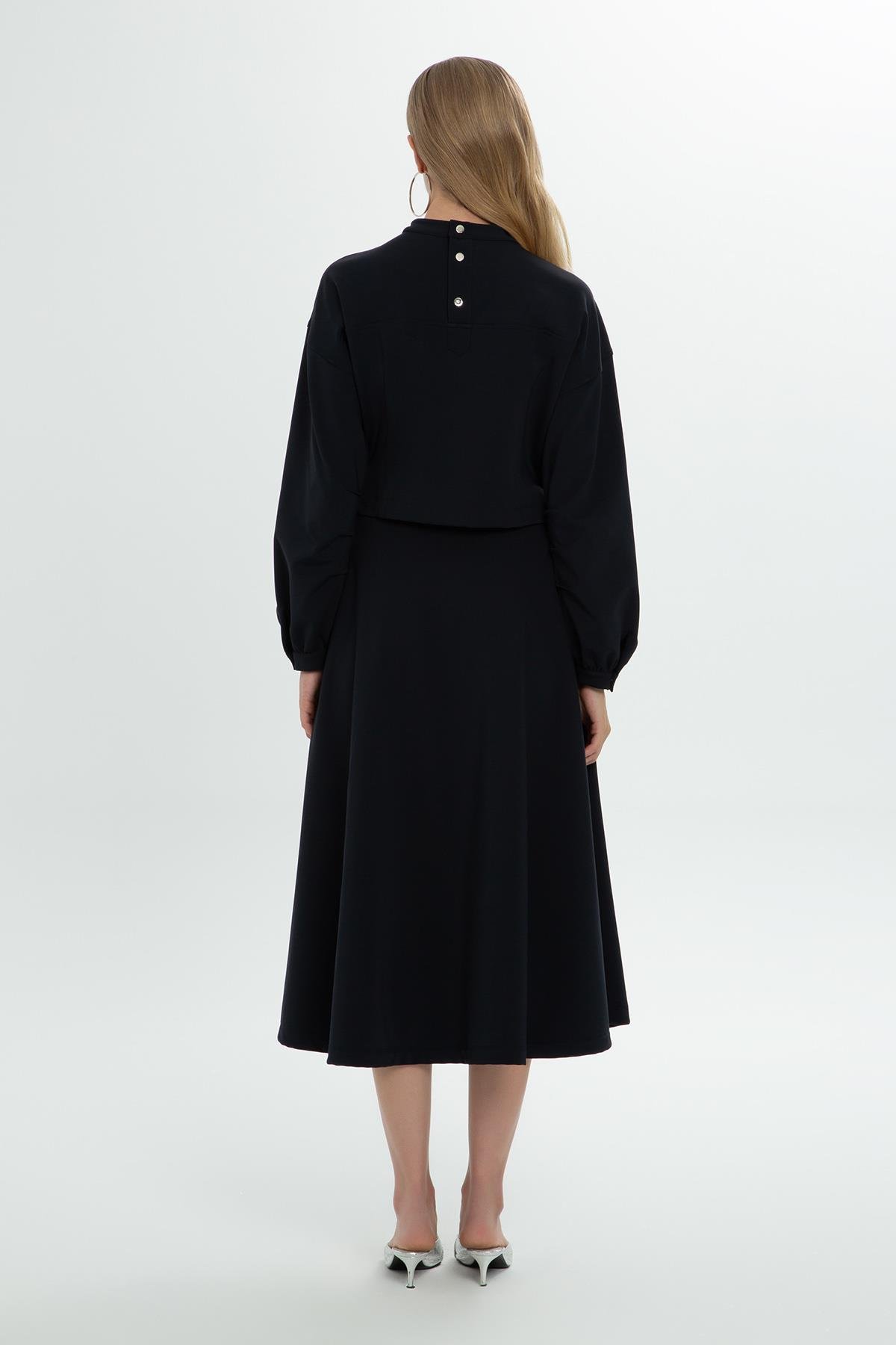 Uzun Kollu Siyah Oversize Sweatshirt