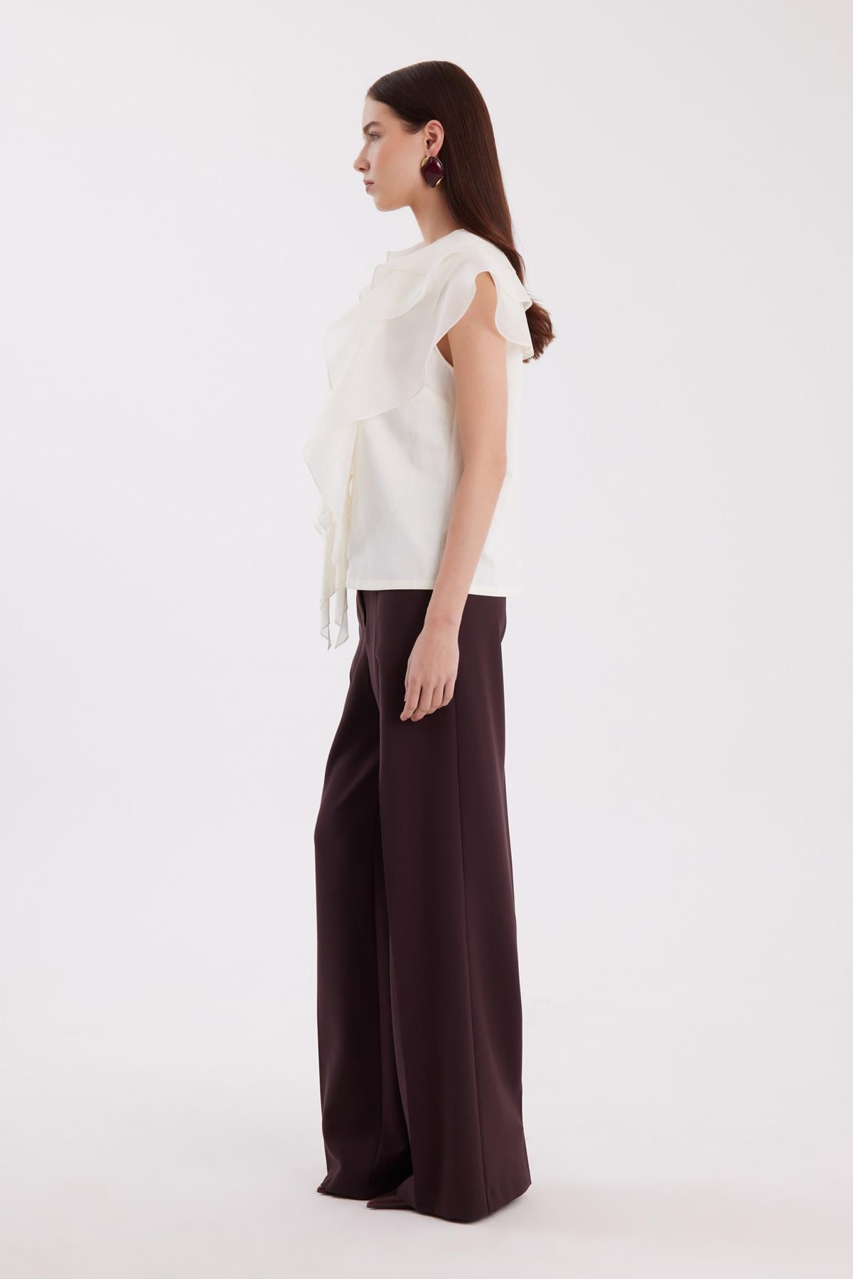Black V-Neck Chiffon Blouse