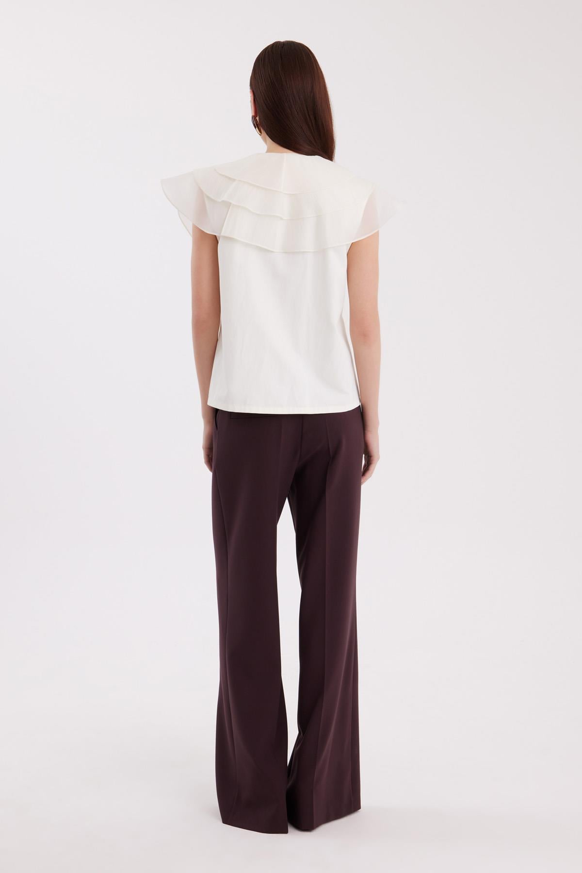 Black V-Neck Chiffon Blouse