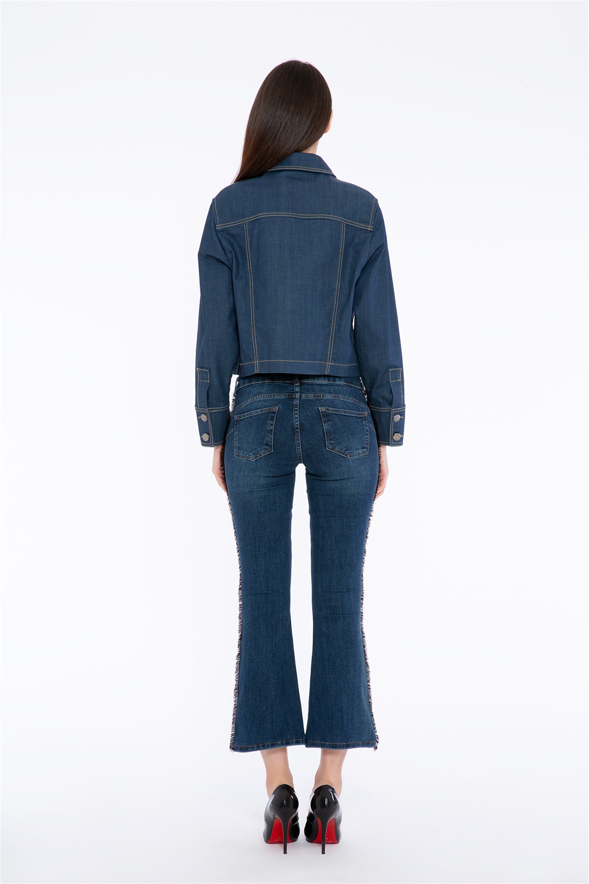 Yanı Detaylı Jean Pantolon