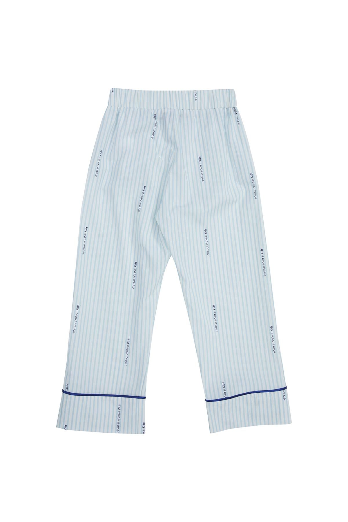 Patterned Pajama Bottoms with Contrast Piping and Side Pockets