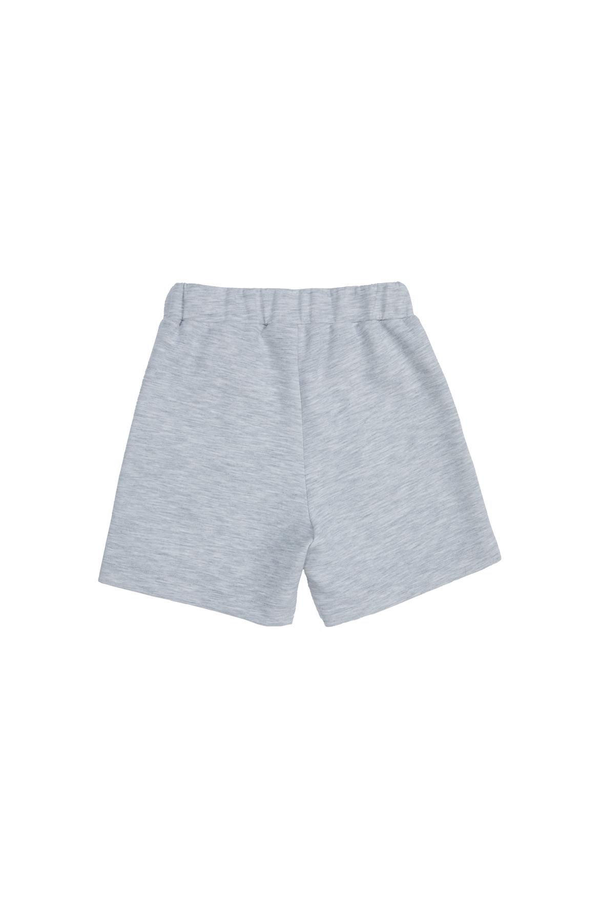 Gray Shorts With Striped Grosgrain Detail On Sides