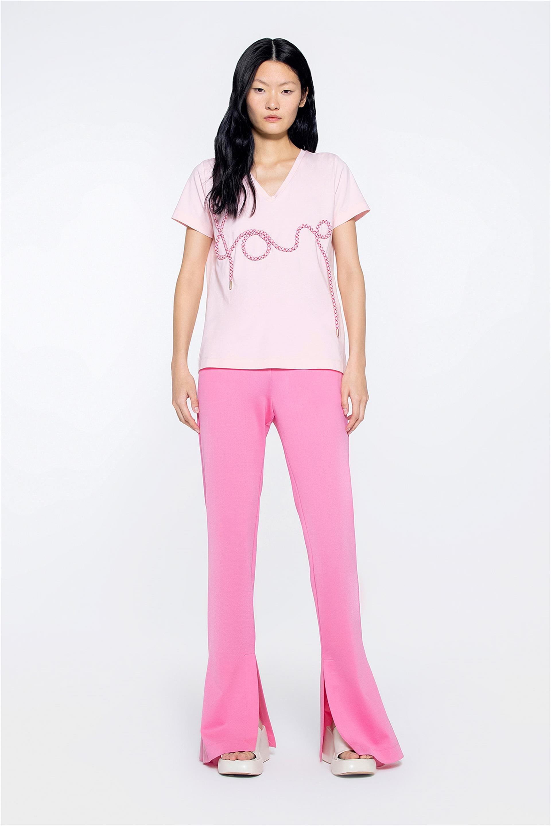 Yazı Detaylı Beyaz Tshirt