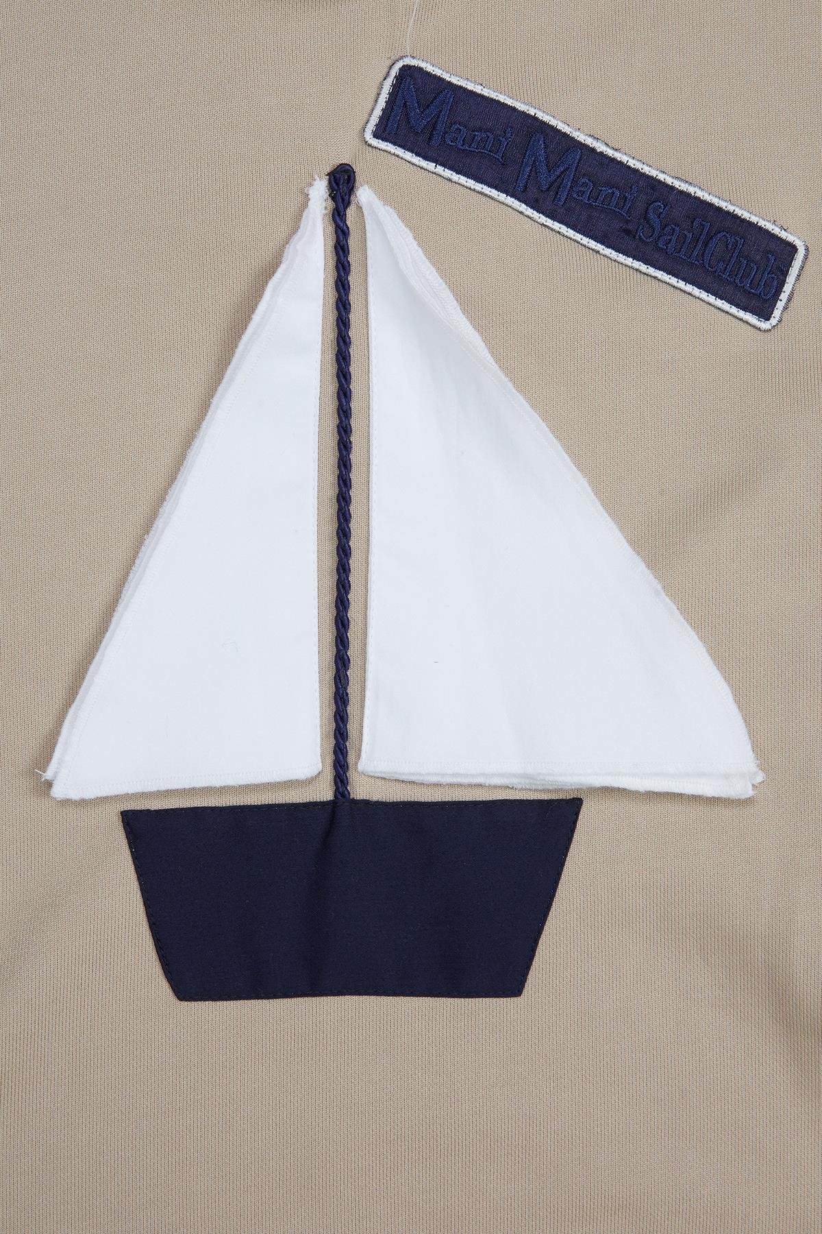 Yelken Detaylı Bej Sweatshirt