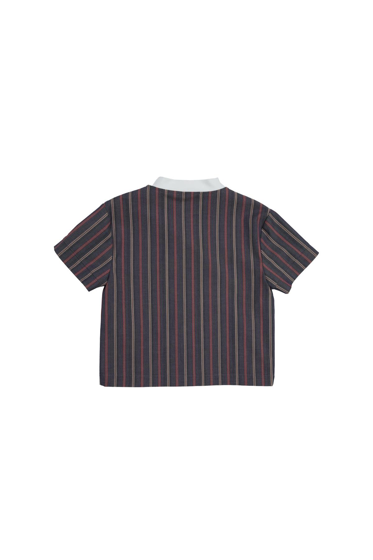 Yırtmaç Ve Düğme Detaylı Lacivert T-Shirt