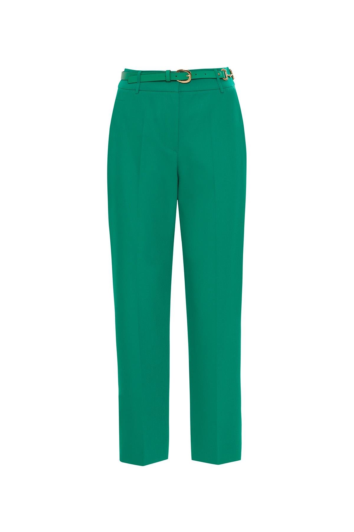 Yüksel Bel İnce Kemerli Pantolon