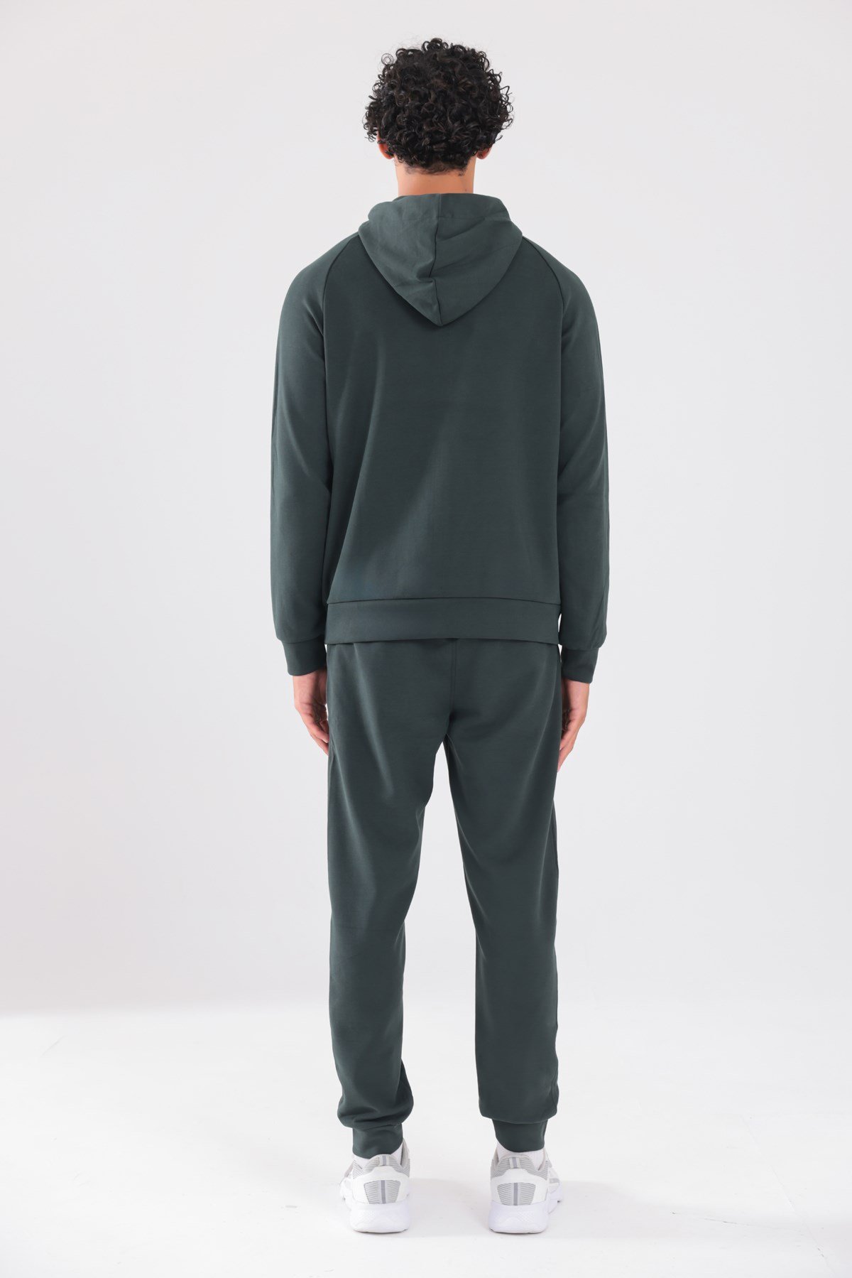 3 İplik Kadife Dokulu Fermuarlı Kapüşonlu Erkek Eşofman Takımı