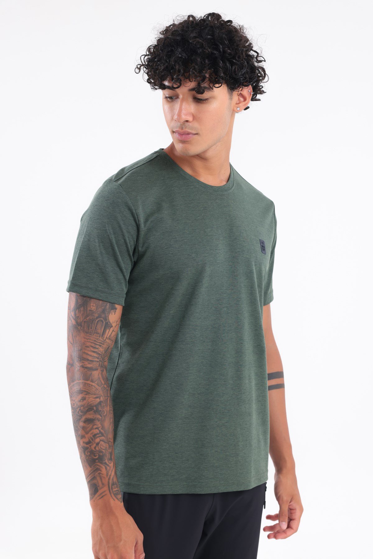 Bisiklet Yaka Merserize Erkek Spor T-Shirt